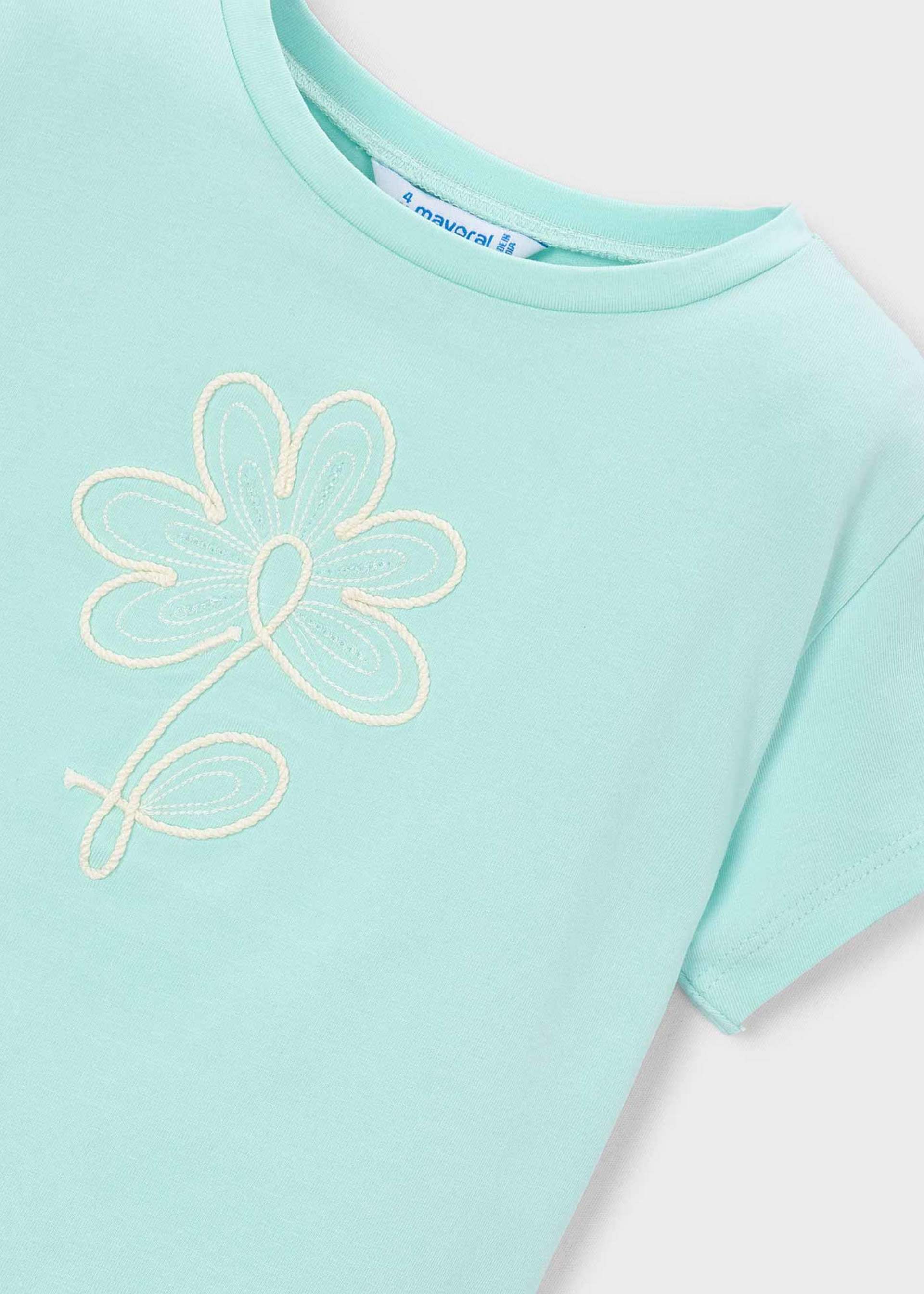 Maglietta basic fiore bambina