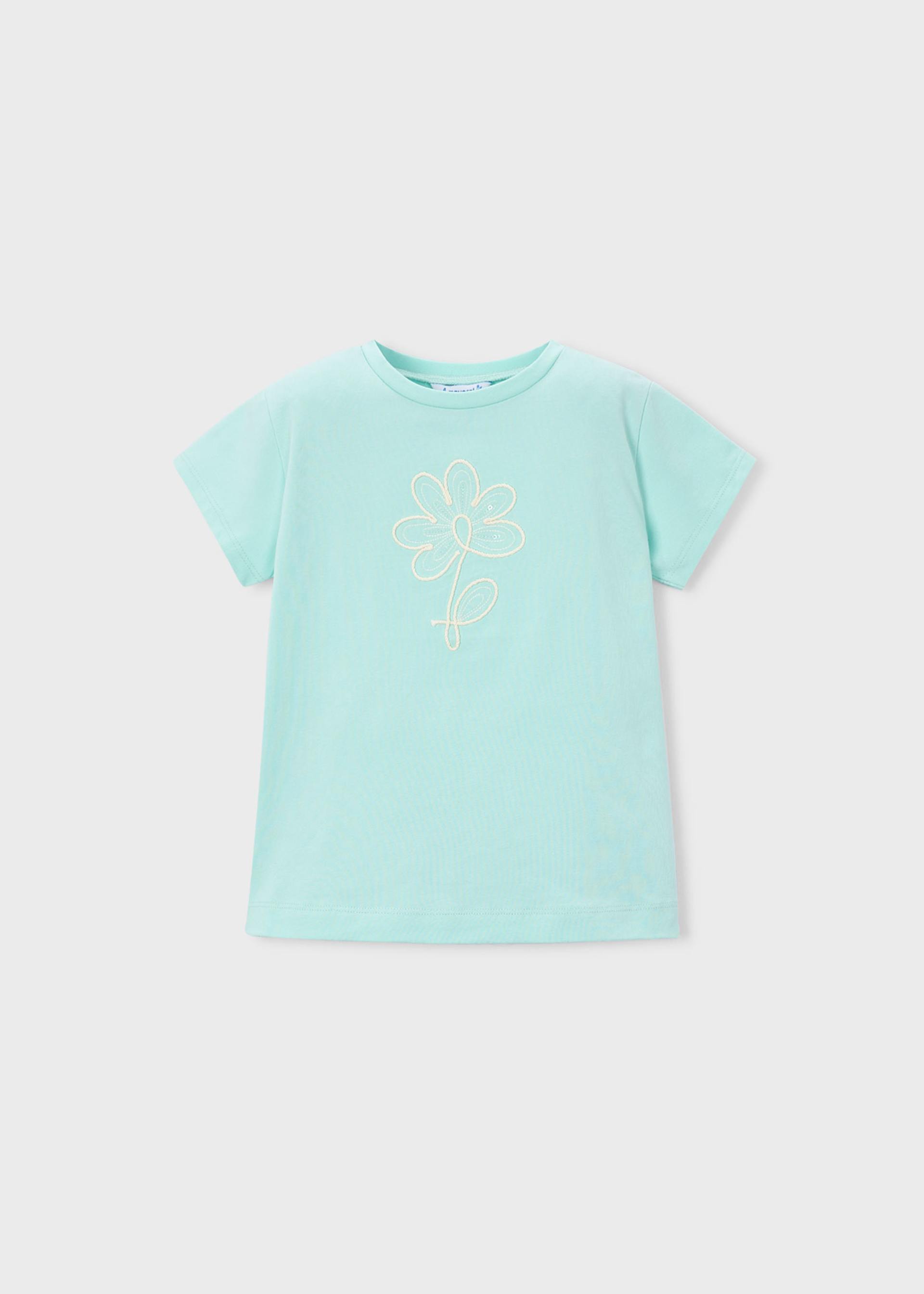 Maglietta basic fiore bambina