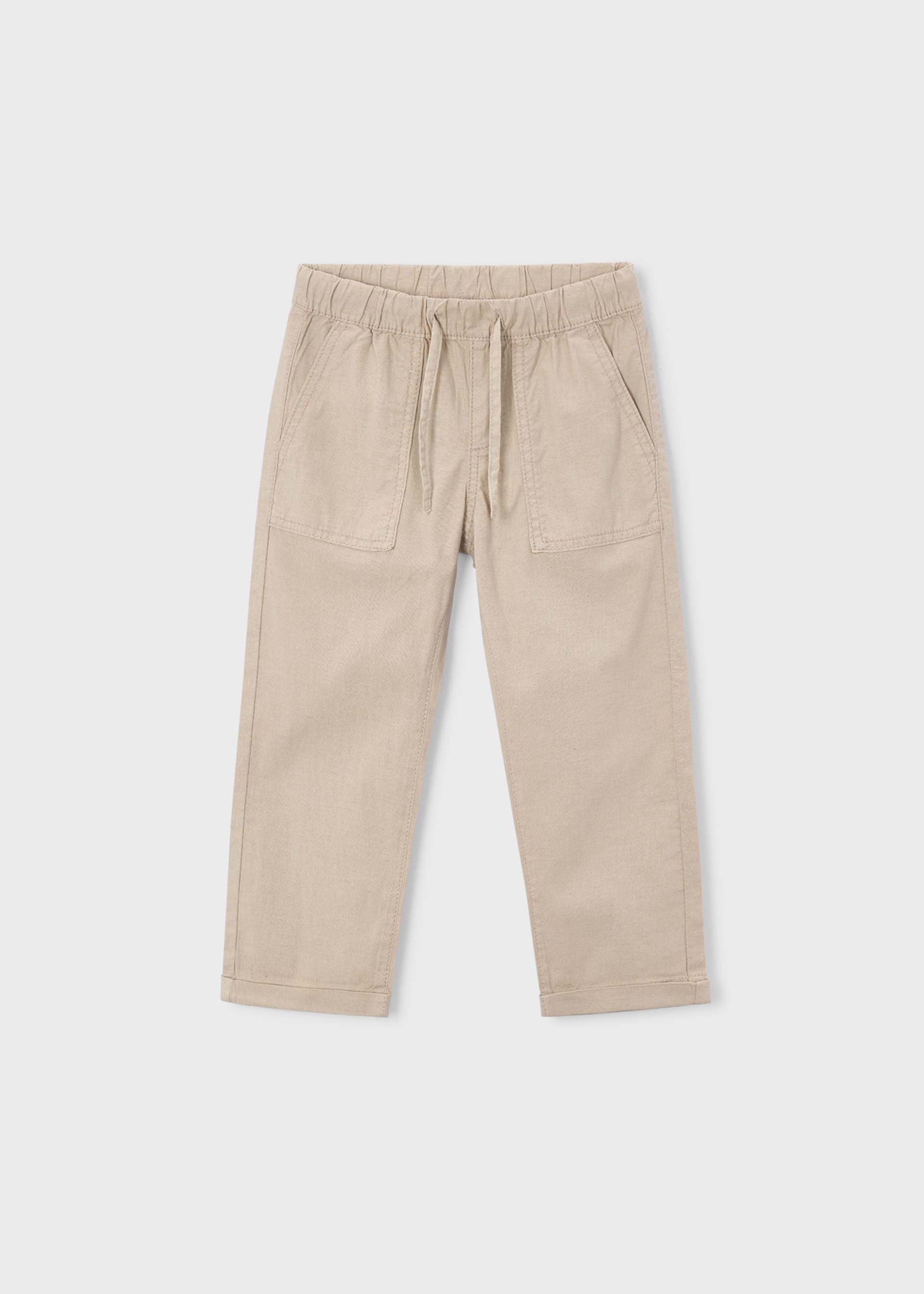 Pantalone lungo jogger in lino bambino