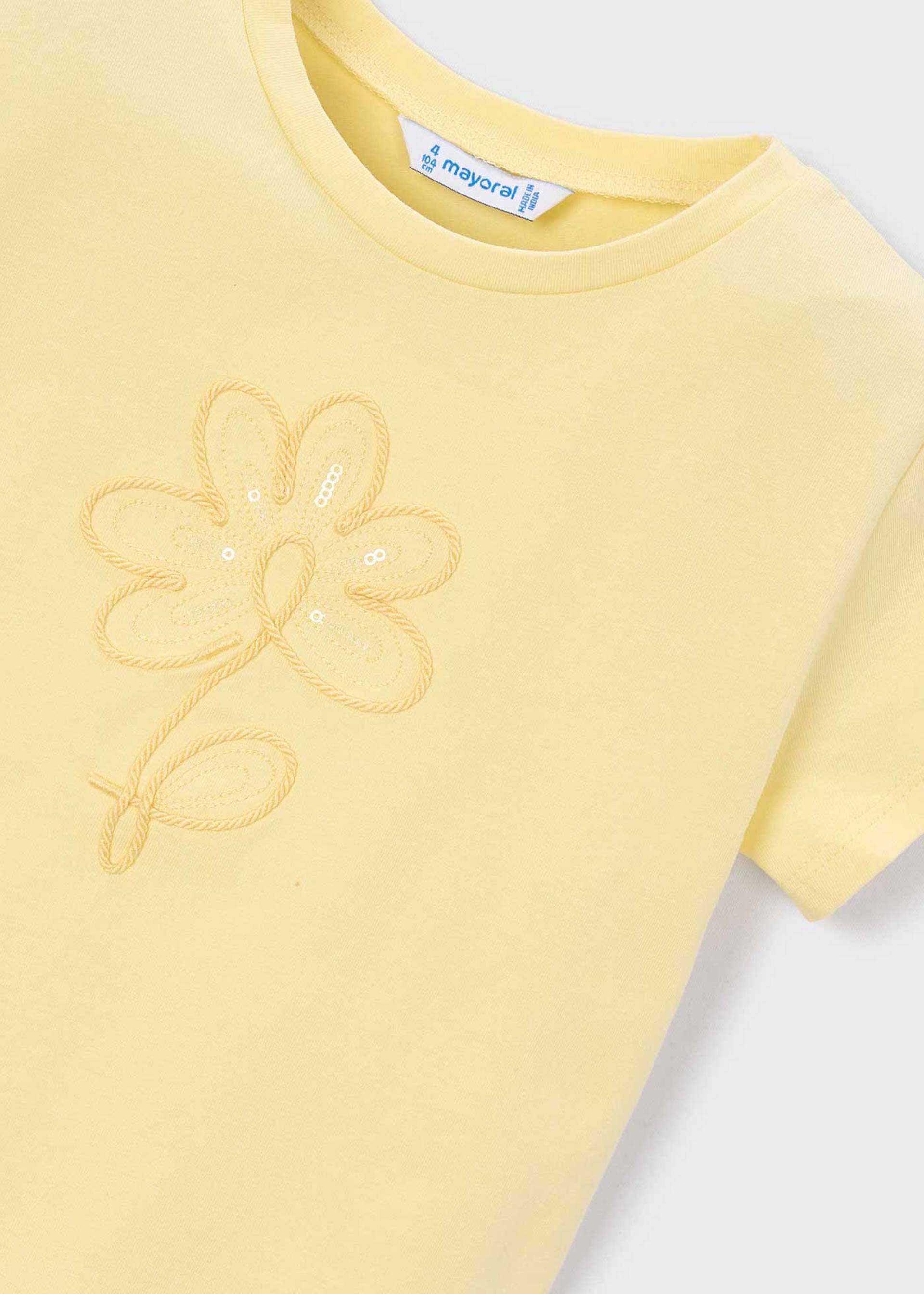 Camiseta básica flor niña