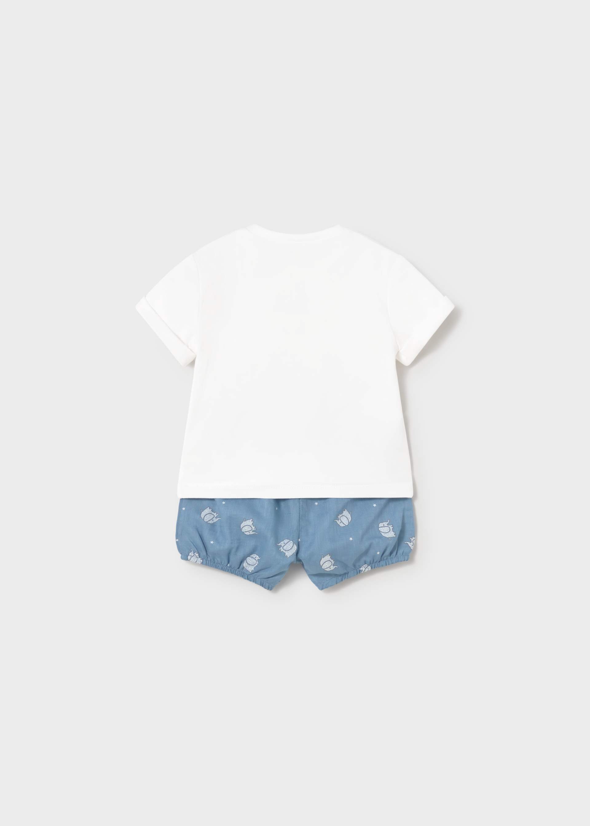 Conjunto pantalón corto estampado y camiseta recién nacido