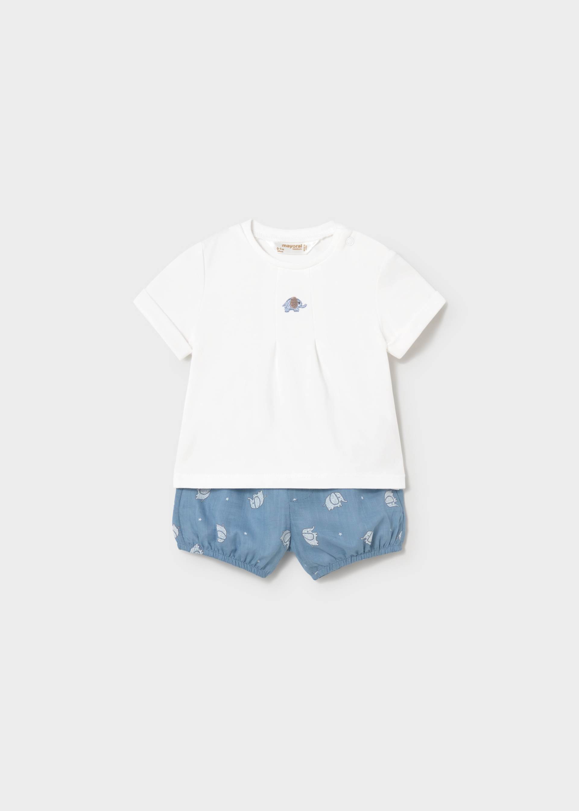 Conjunto calções estampados e t-shirt recém-nascido Conjunto calções estampados e t-shirt recém-nascido