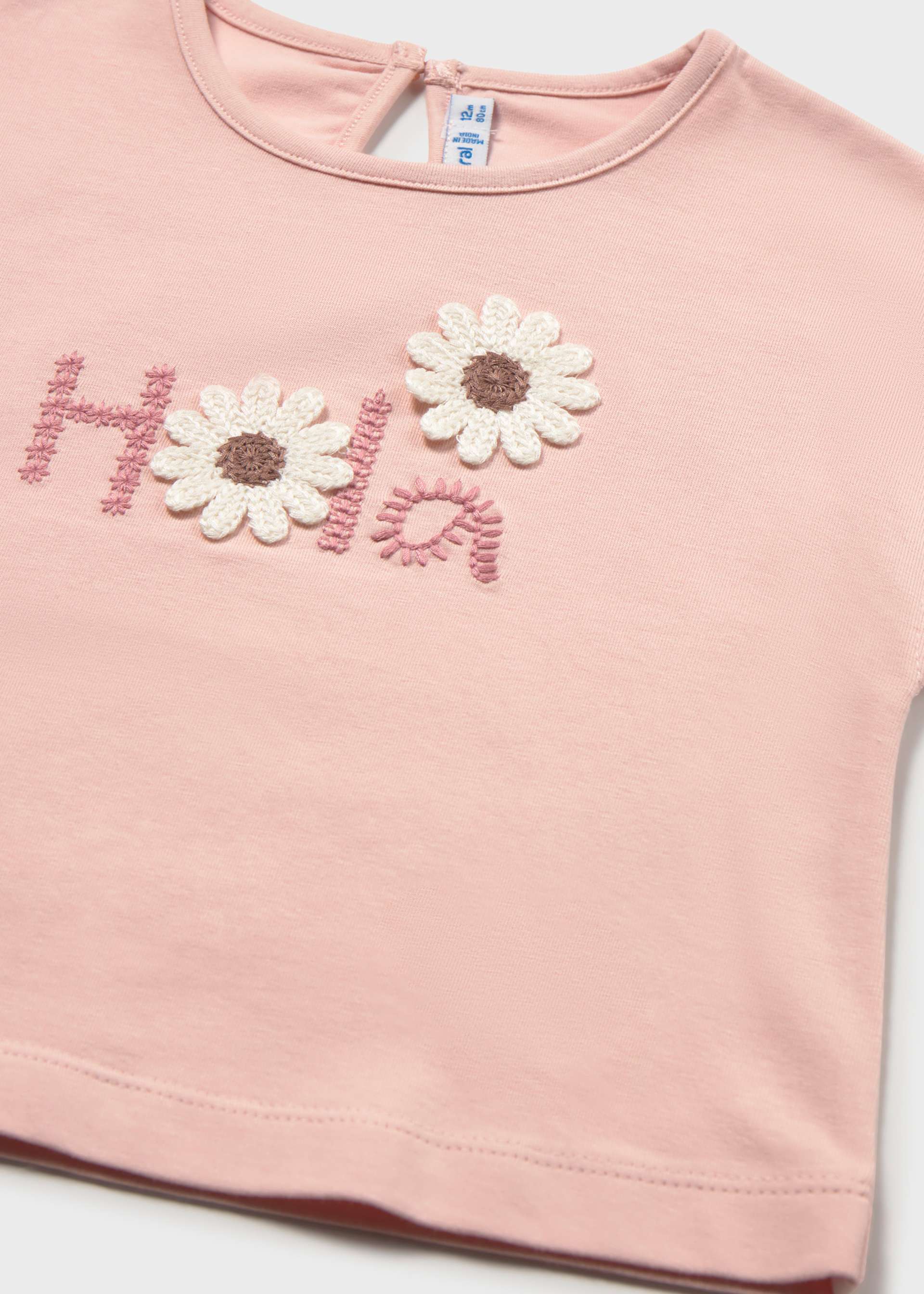 Playera detalles crochet bebé