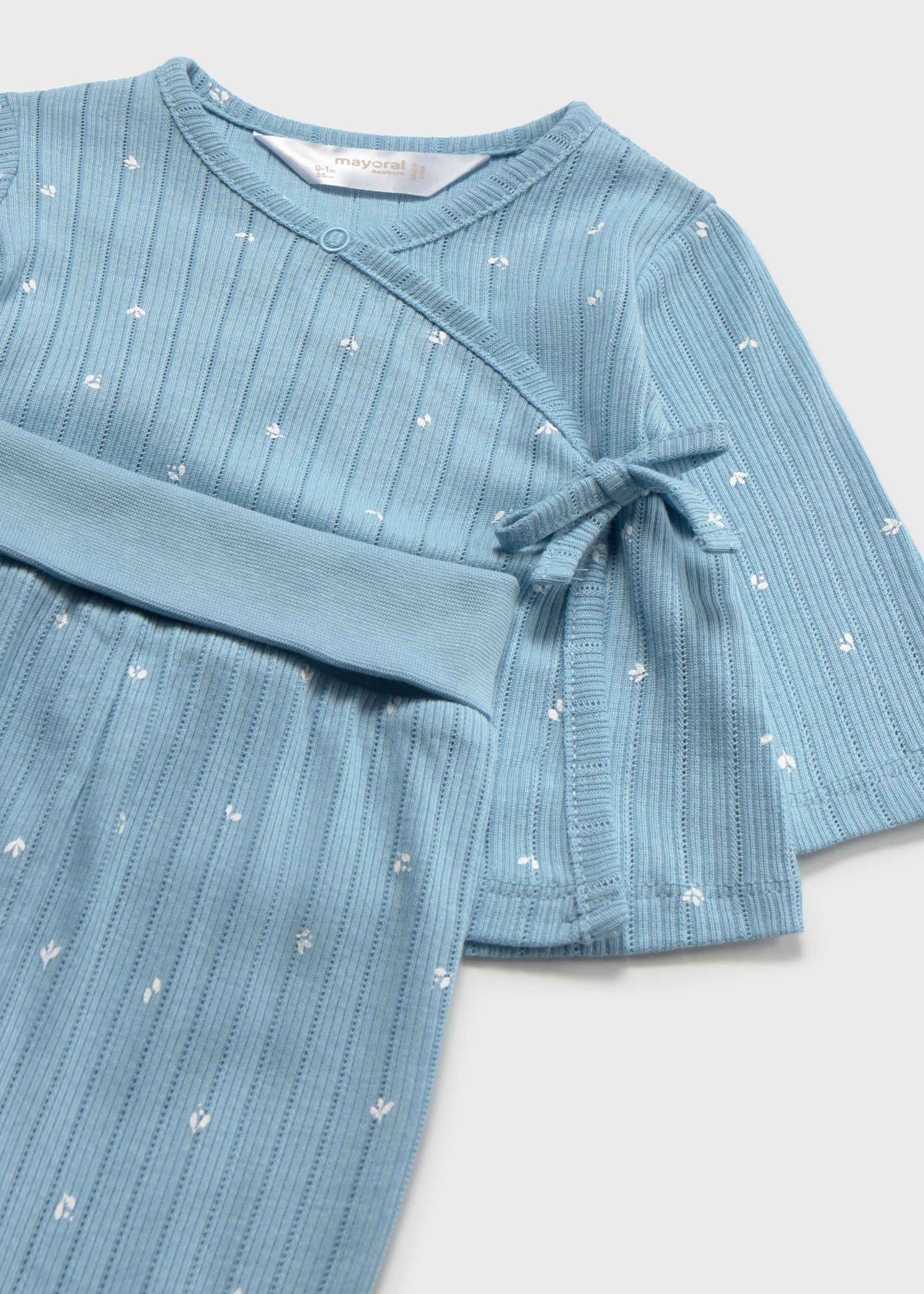 Conjunto polaina y camiseta lazo recién nacida