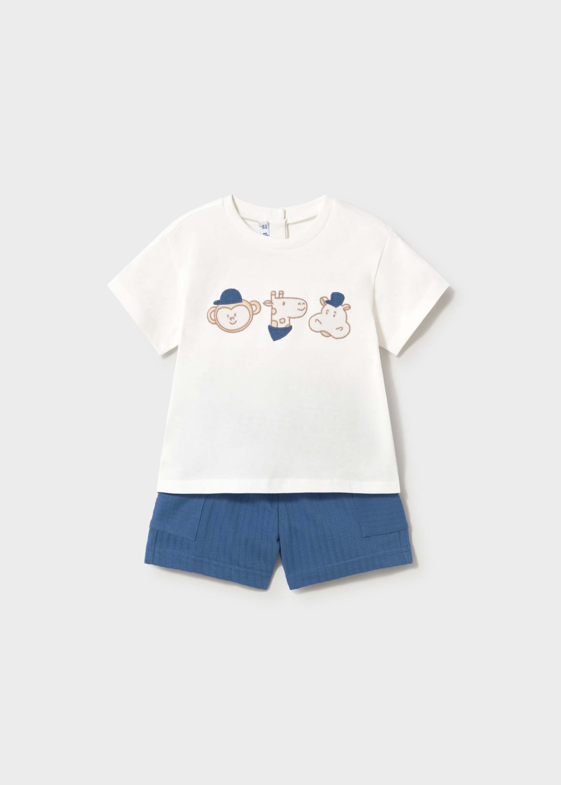 Set pantaloni si tricou animale bebe