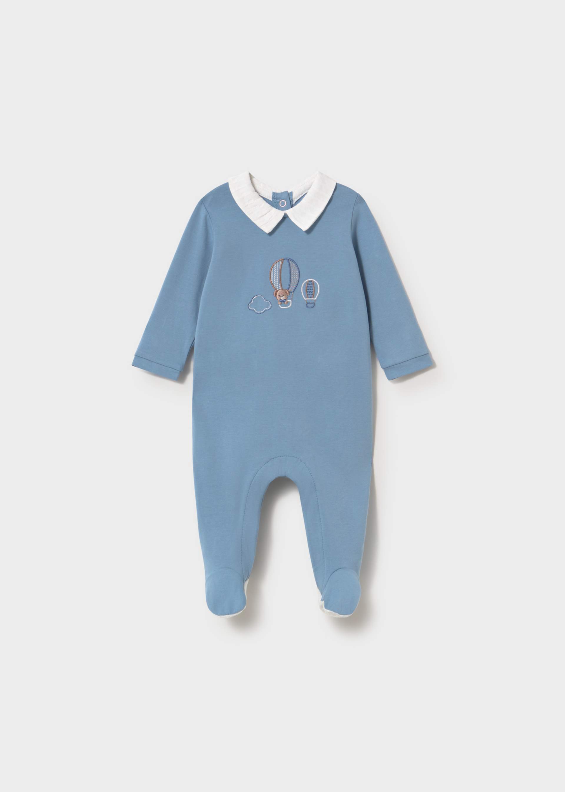 Newborn Boy Embroidered One-Piece