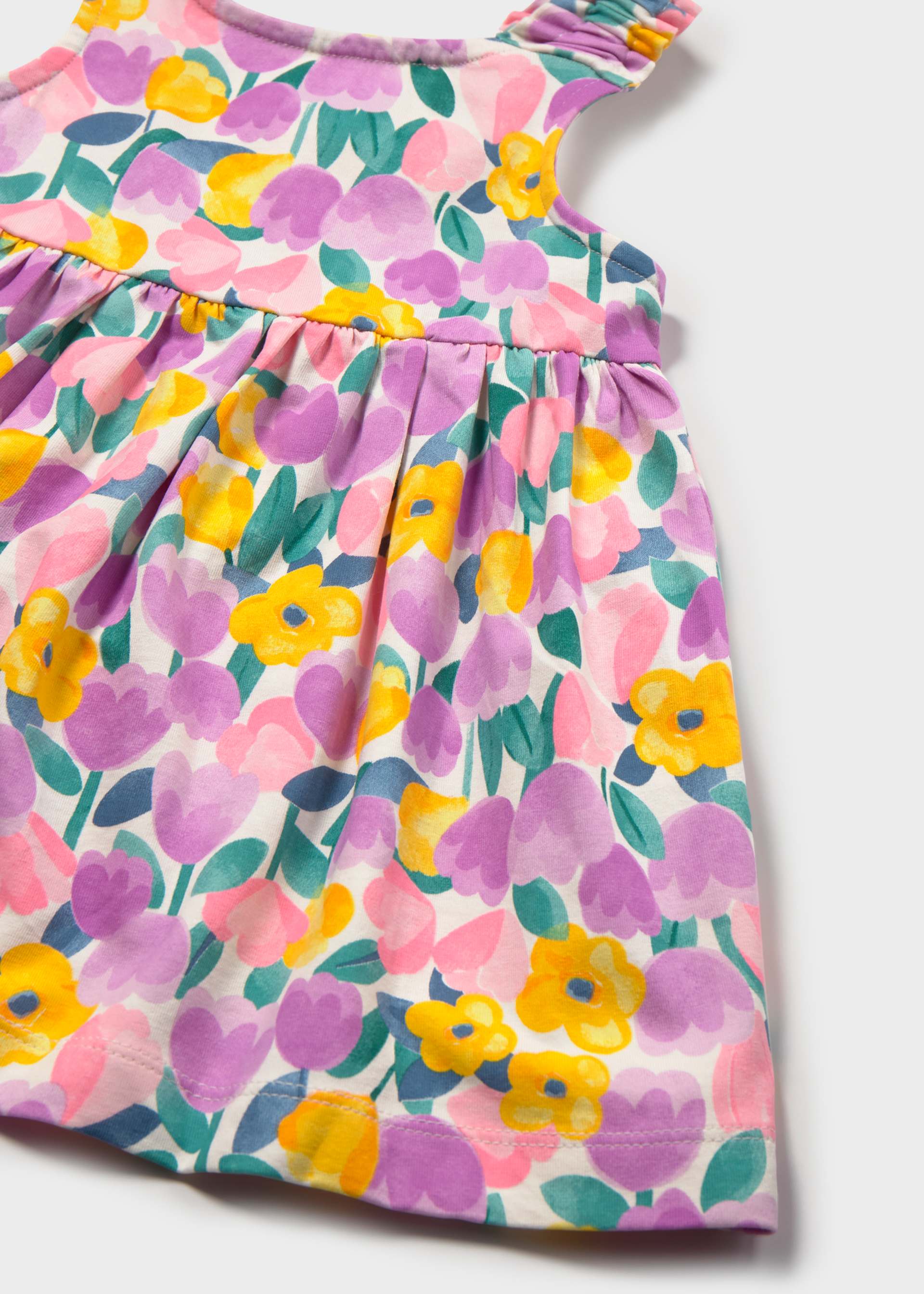 Baby printed dress with nappy cover