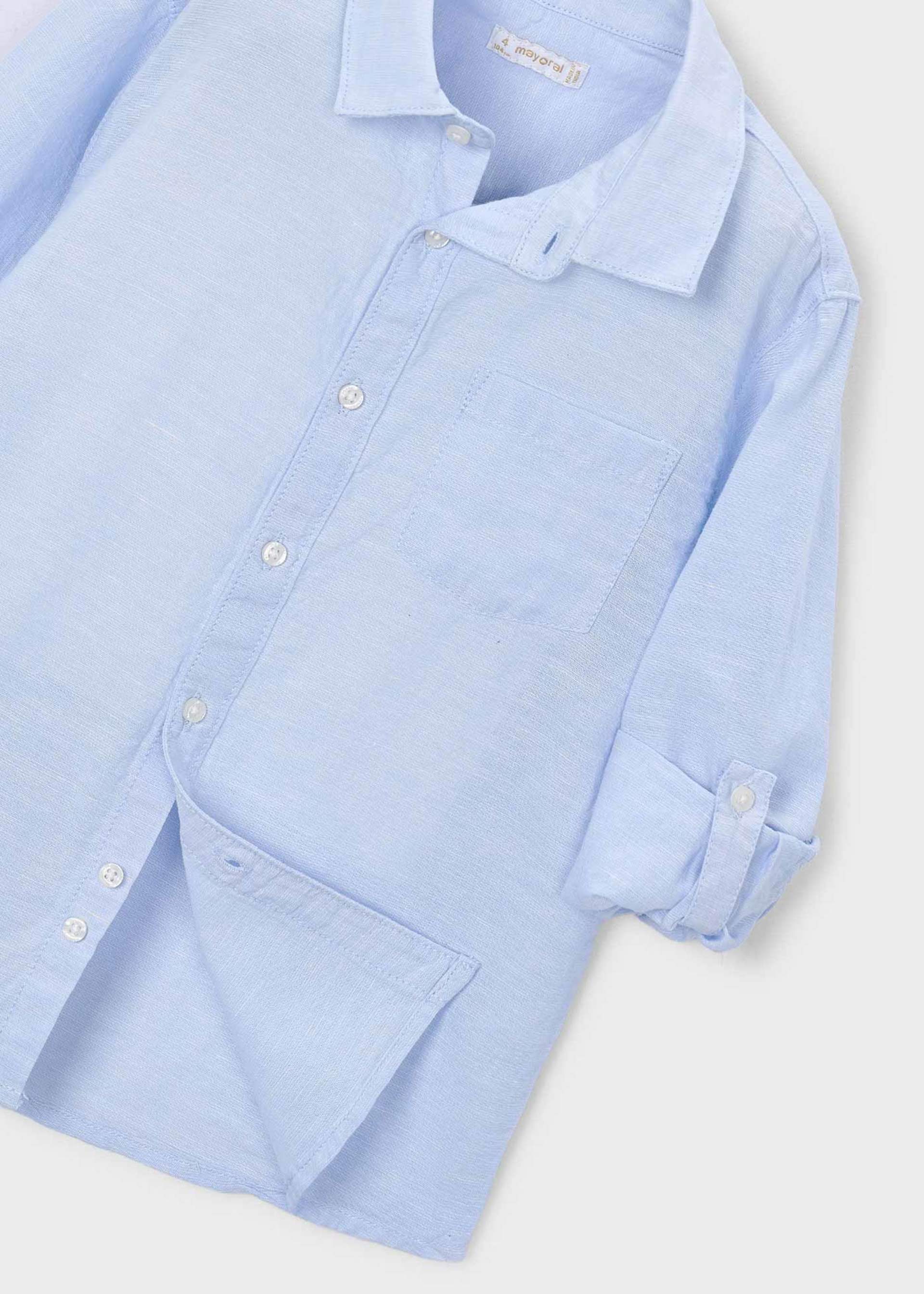 Camicia in lino manica lunga bambino