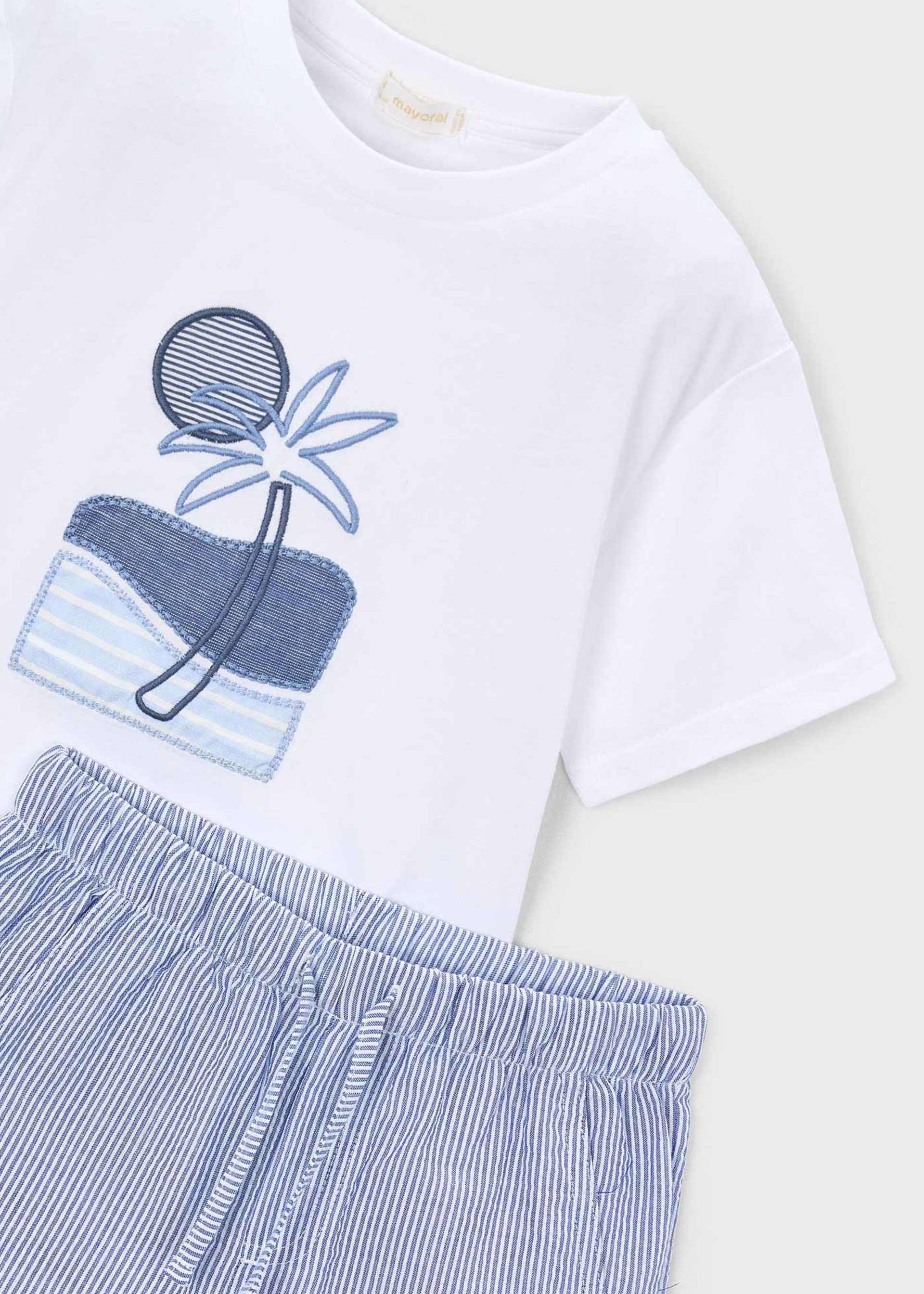 Embroidered set with Bermuda Shorts boy