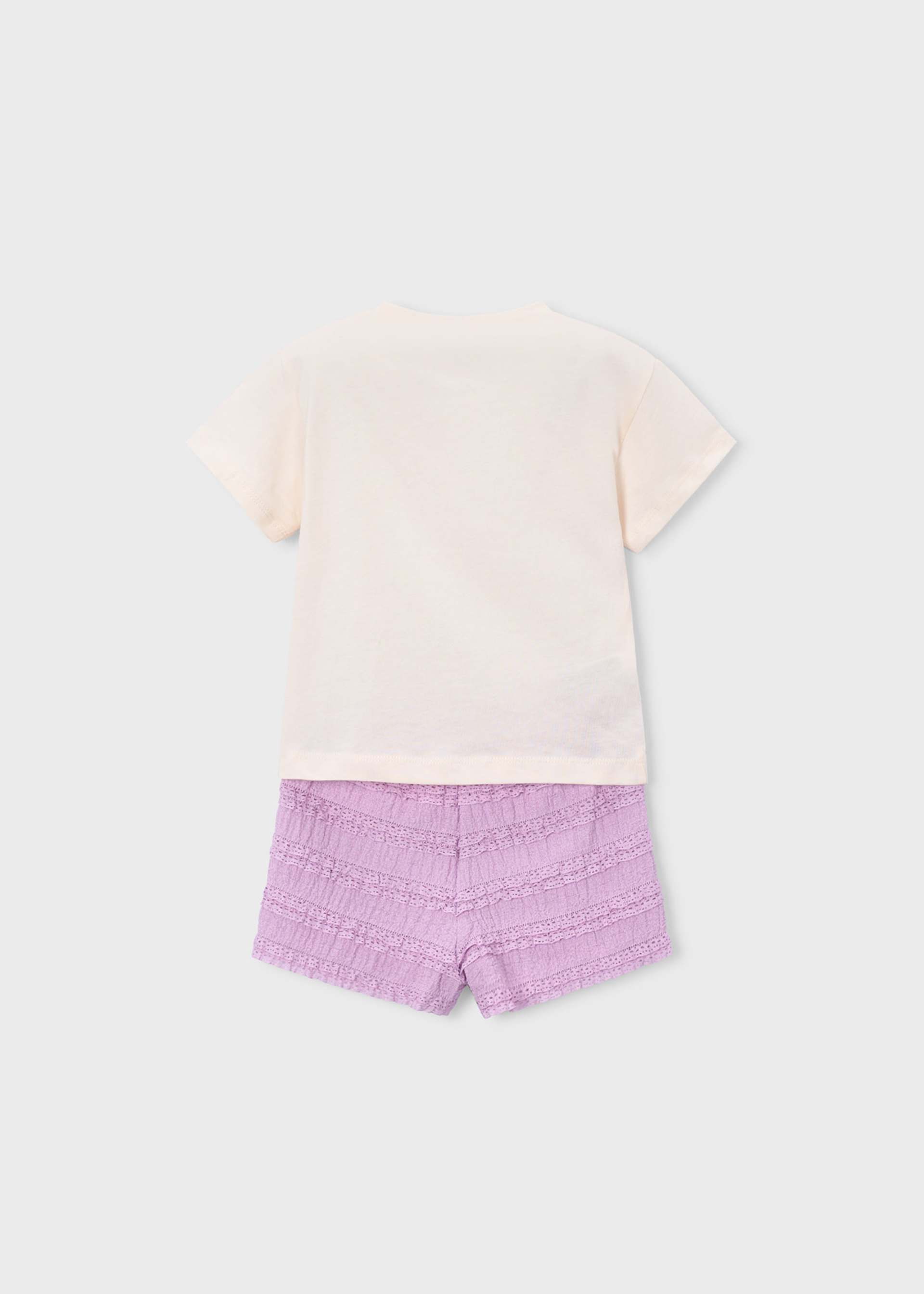 Conjunto short holanes y playera estampada niña