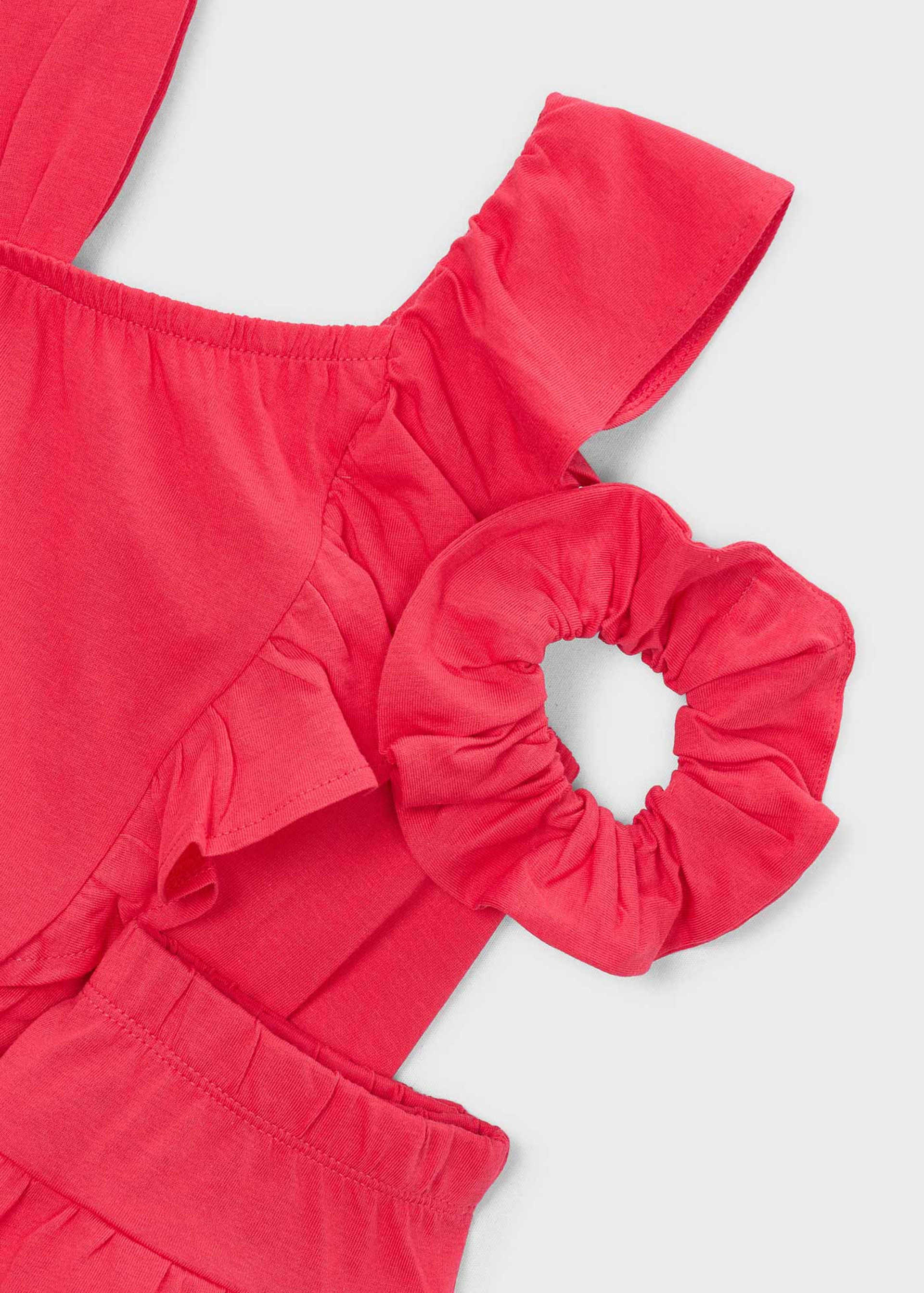 Completo stampato con elastico per capelli bambina