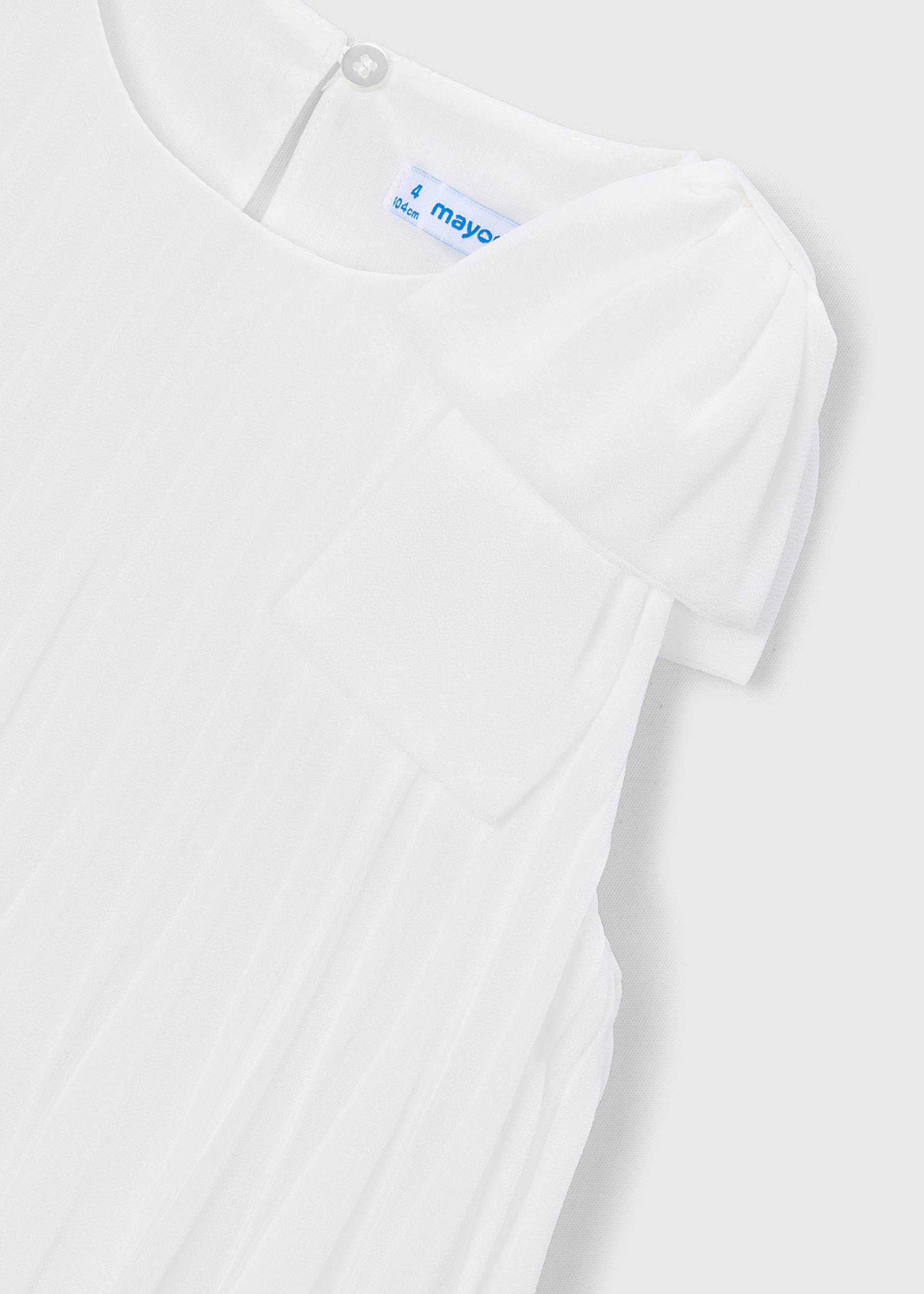 Vestito plissettato fiocco bambina
