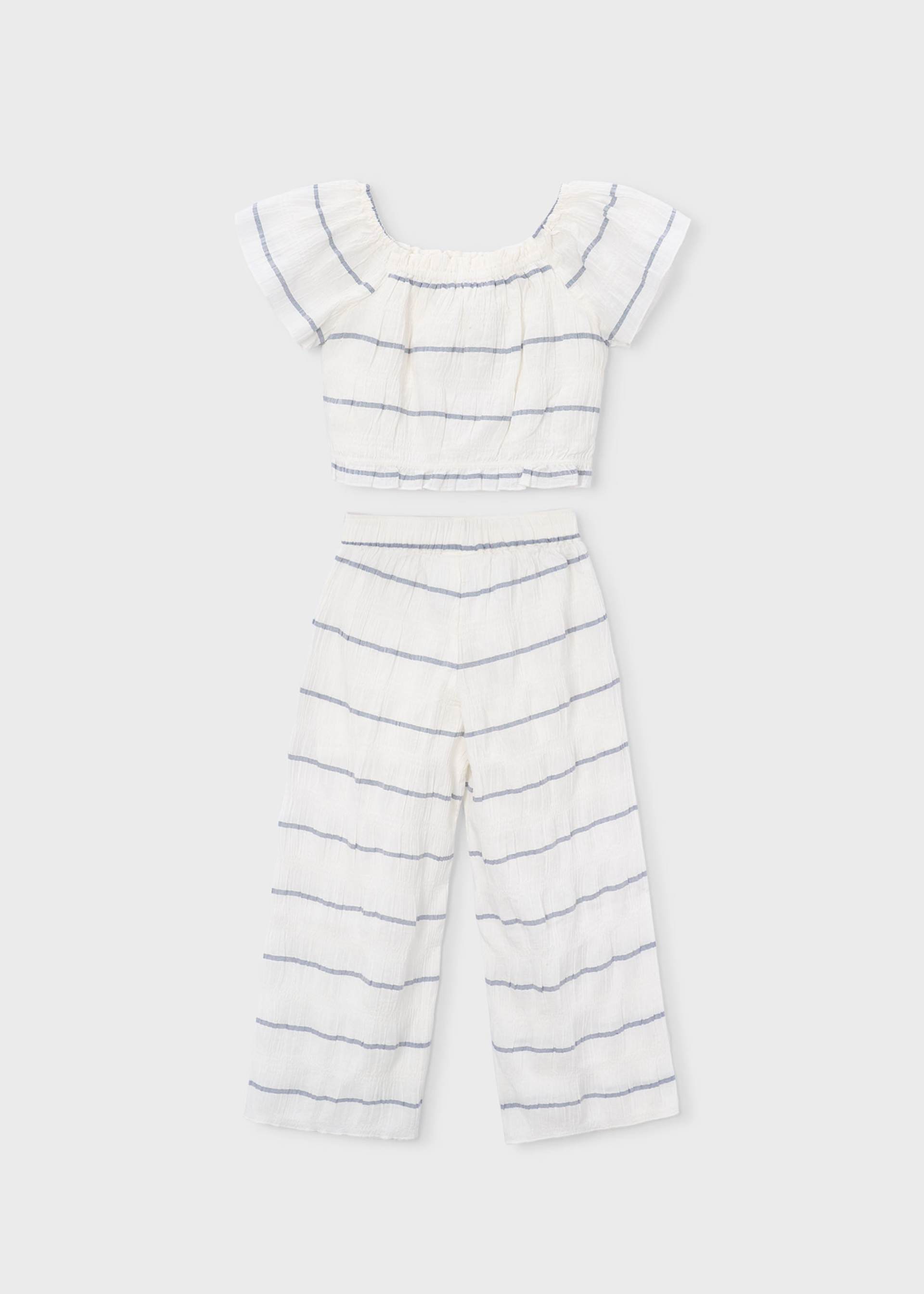 Girls' striped pants and top set