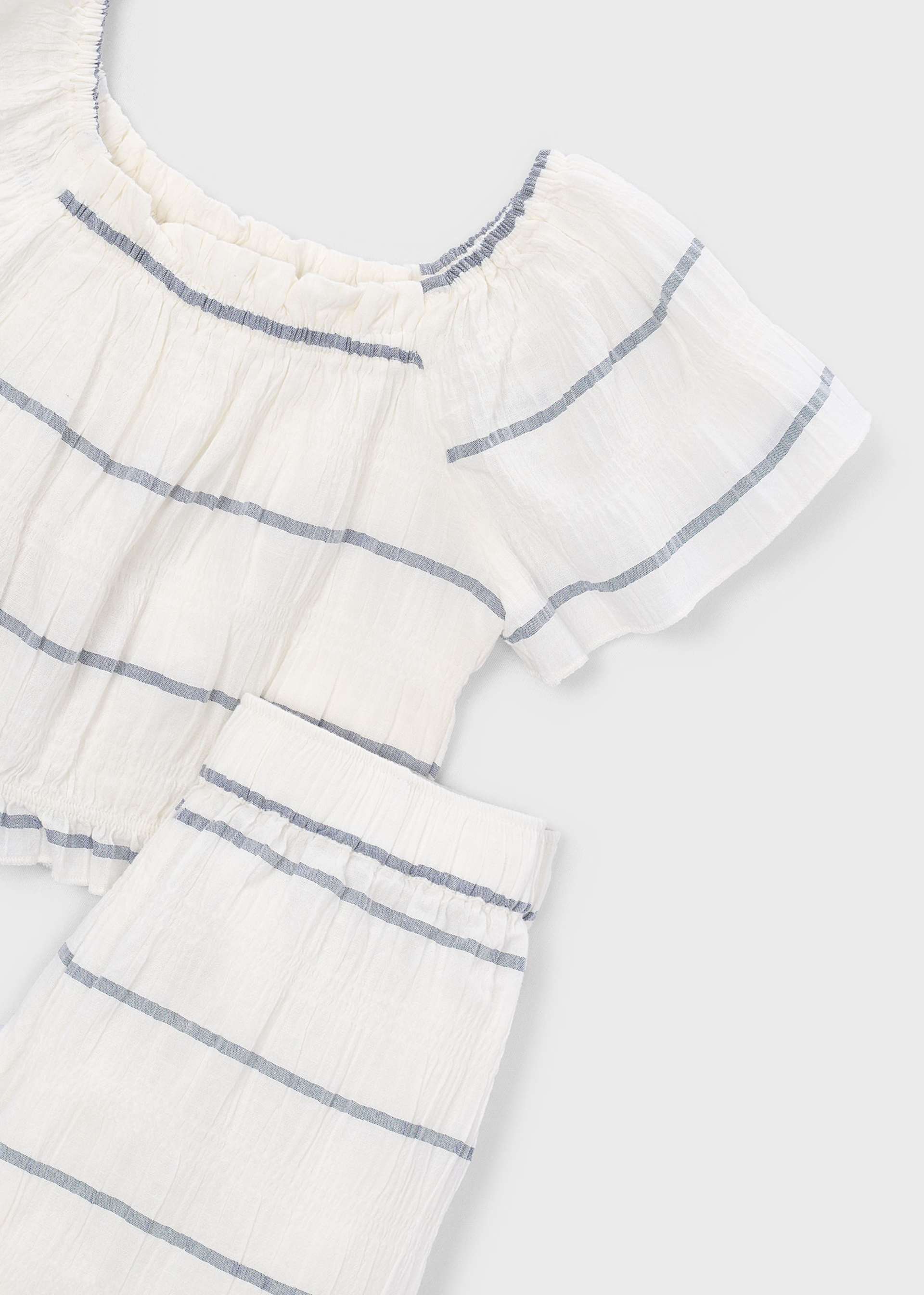 Ensemble pantalon et top à rayures fille