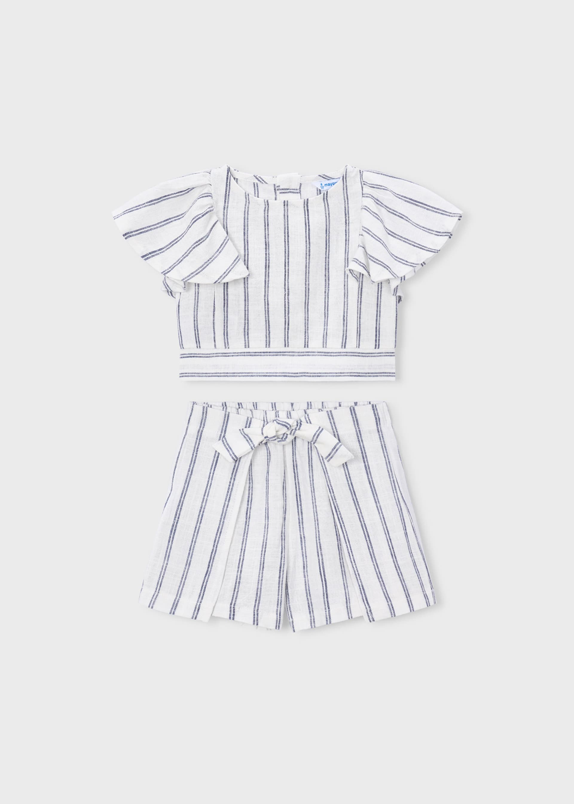 Conjunto saia e blusa riscas menina