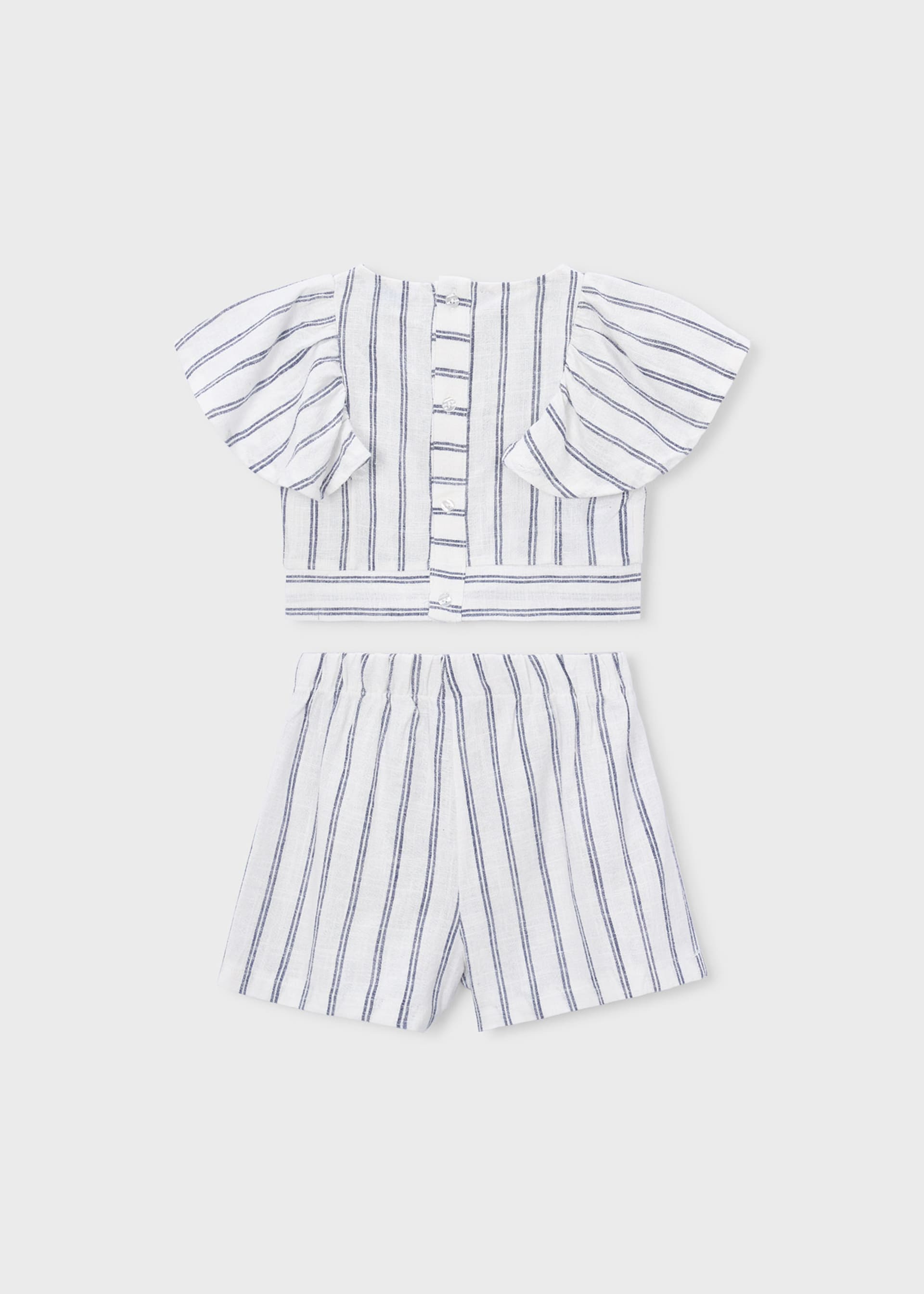 Conjunto saia e blusa riscas menina