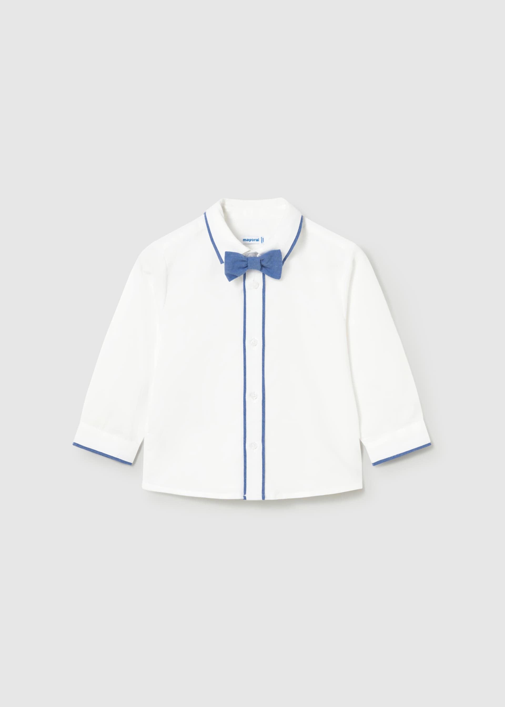 Camisa manga comprida gravata borboleta bebé