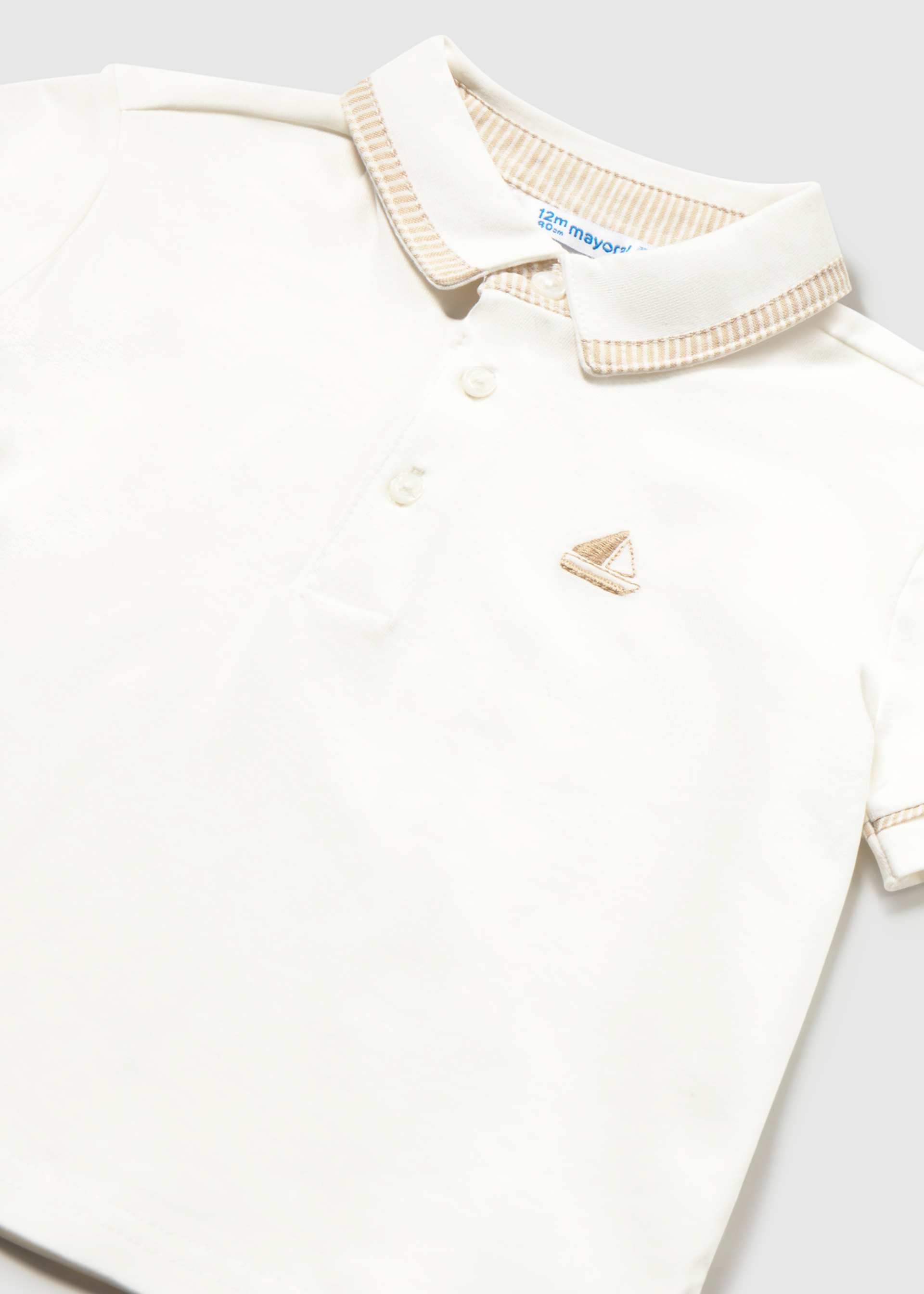 Contrast baby boat polo shirt