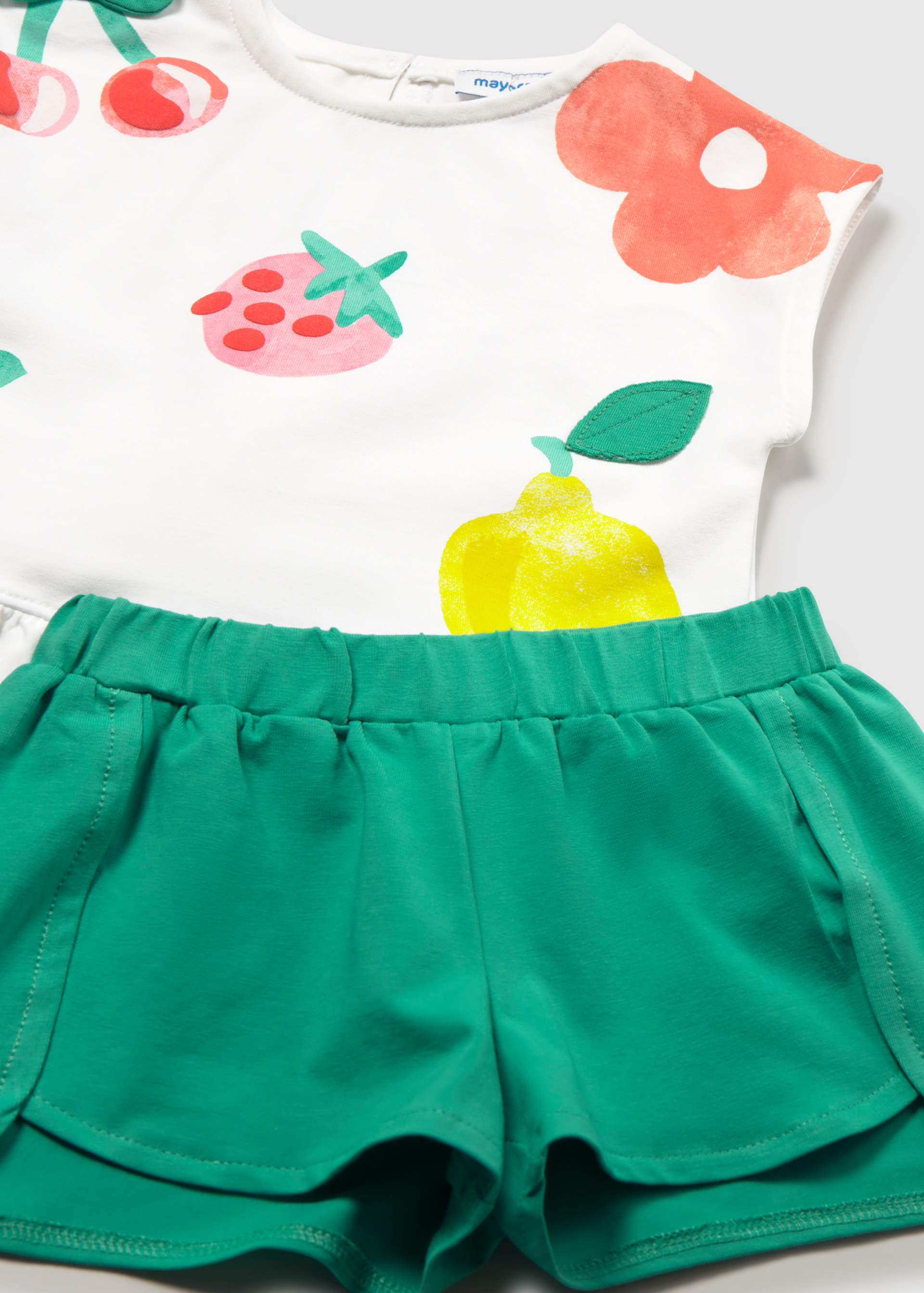 Set kurze Hose gemustert und T-Shirt Früchte Baby