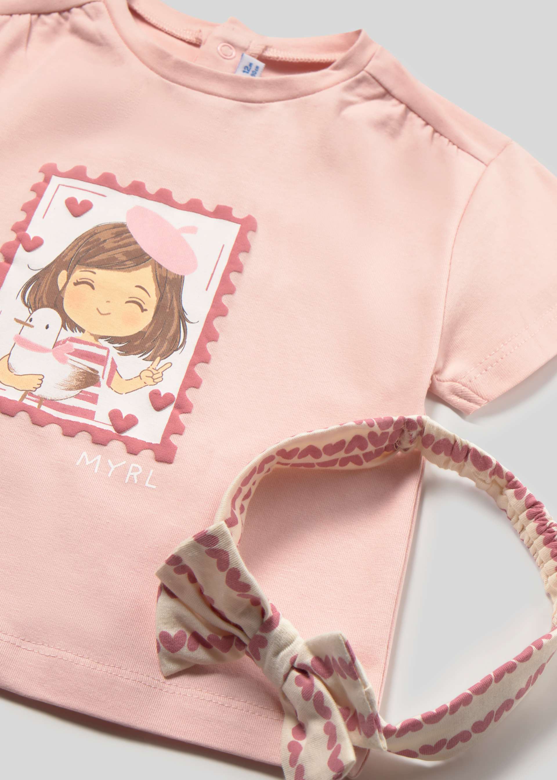 Print t-shirt with headband baby