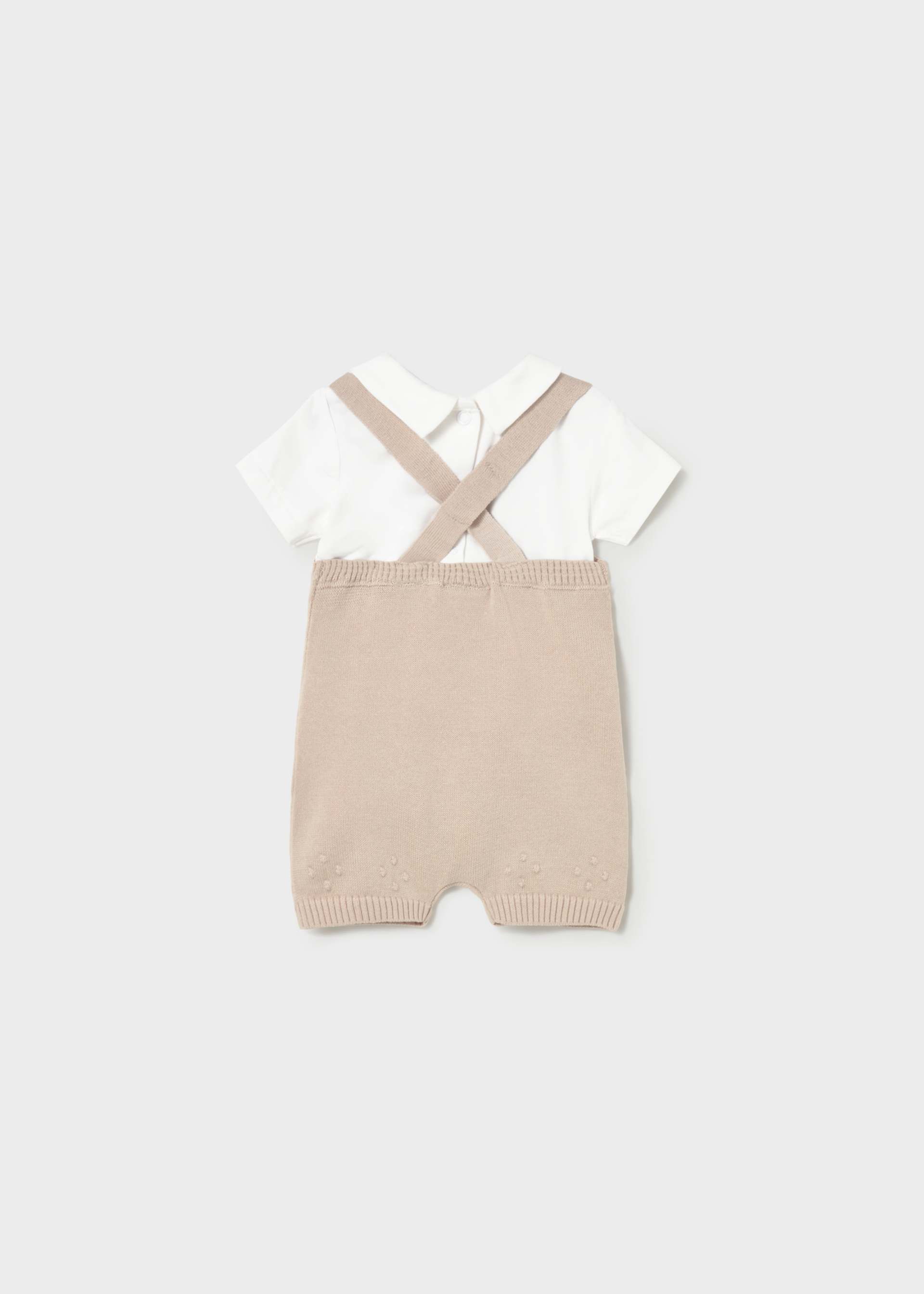 Newborn knit dungaree set