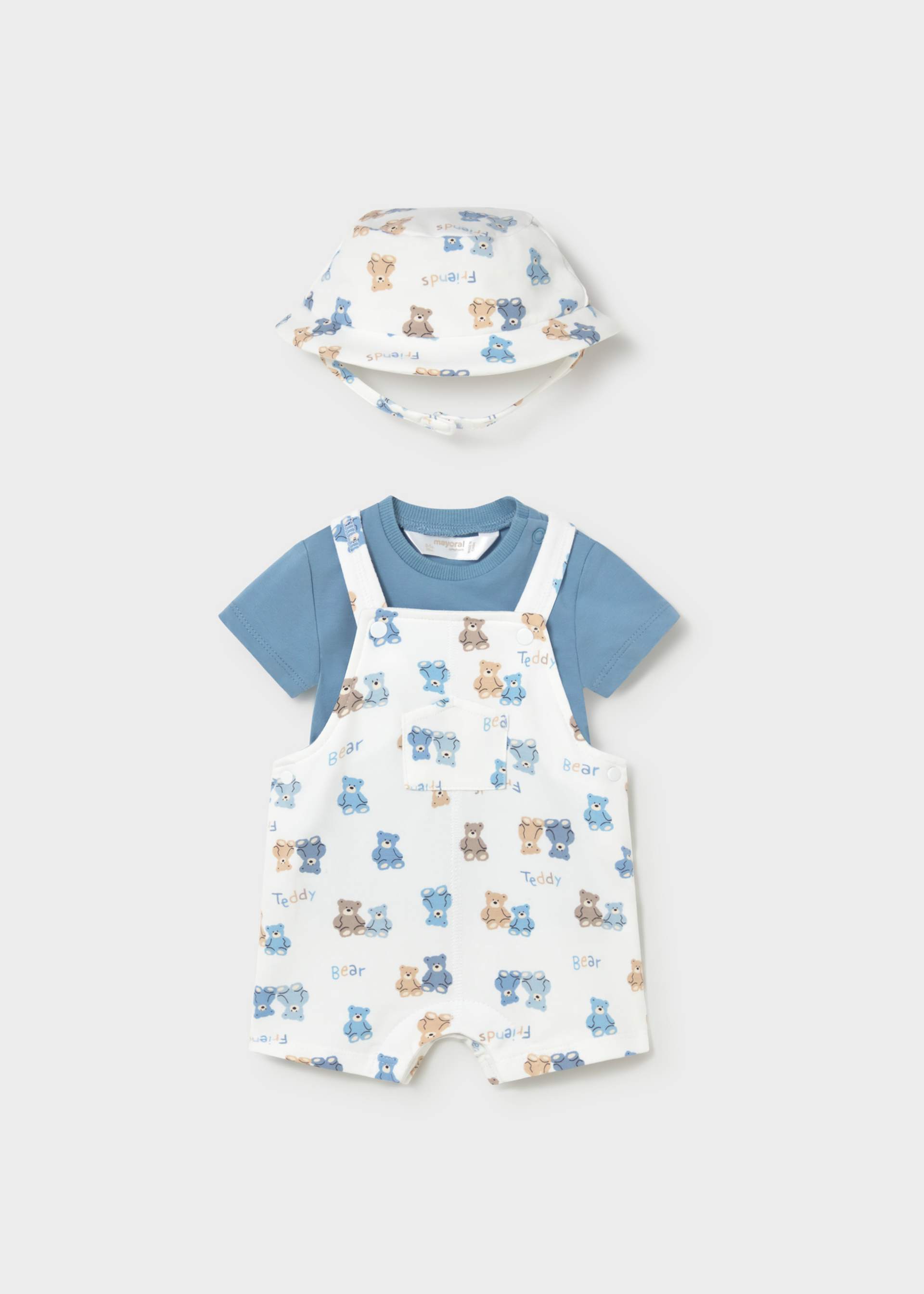 Completo 3 pezzi salopette neonato