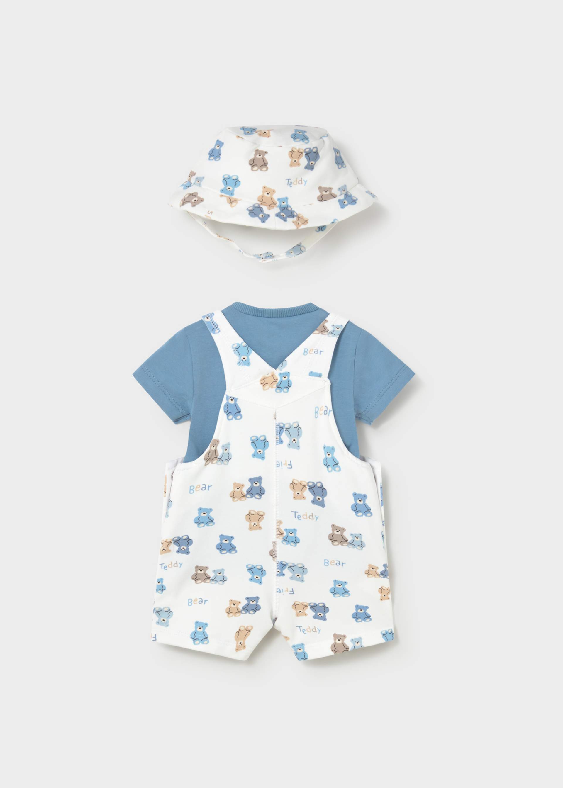 Completo 3 pezzi salopette neonato