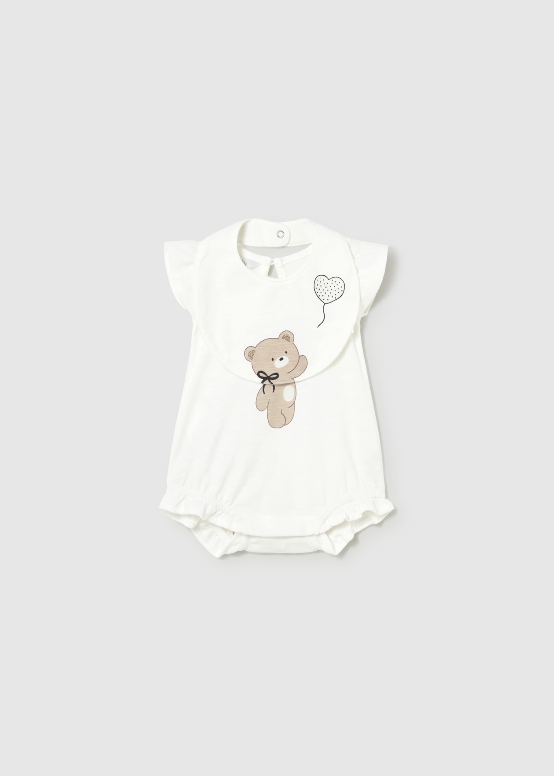 Pijama corta holán con babero recién nacida