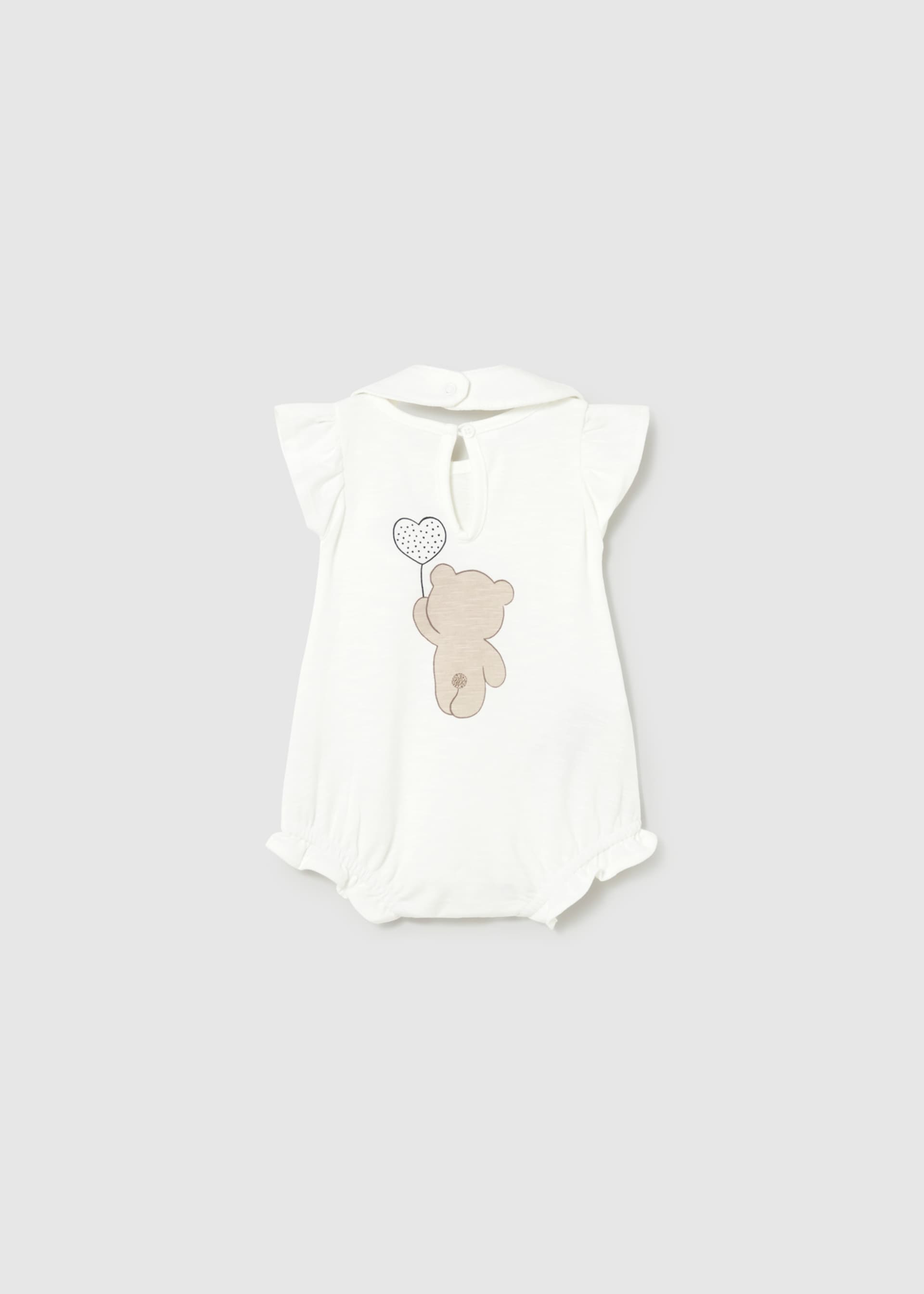 Pijama corta holán con babero recién nacida