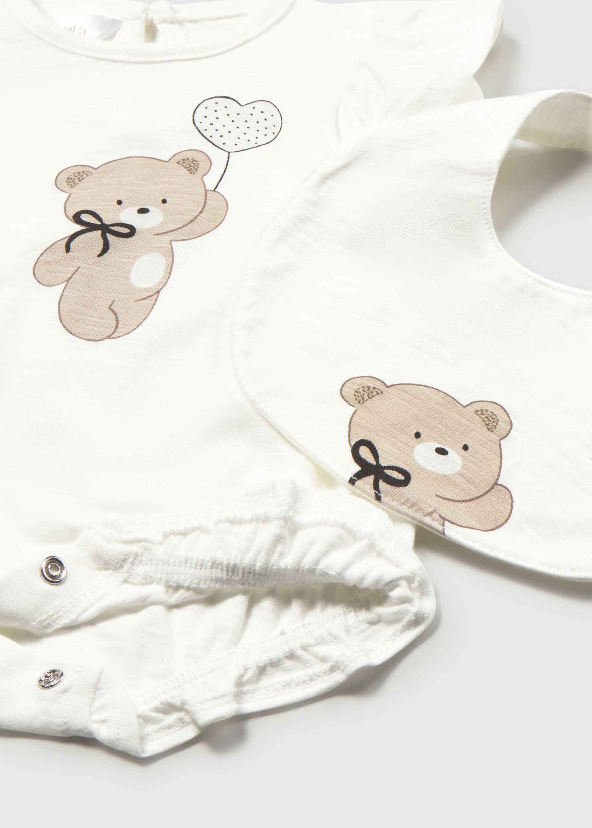 Ruffled romper with bib newborn