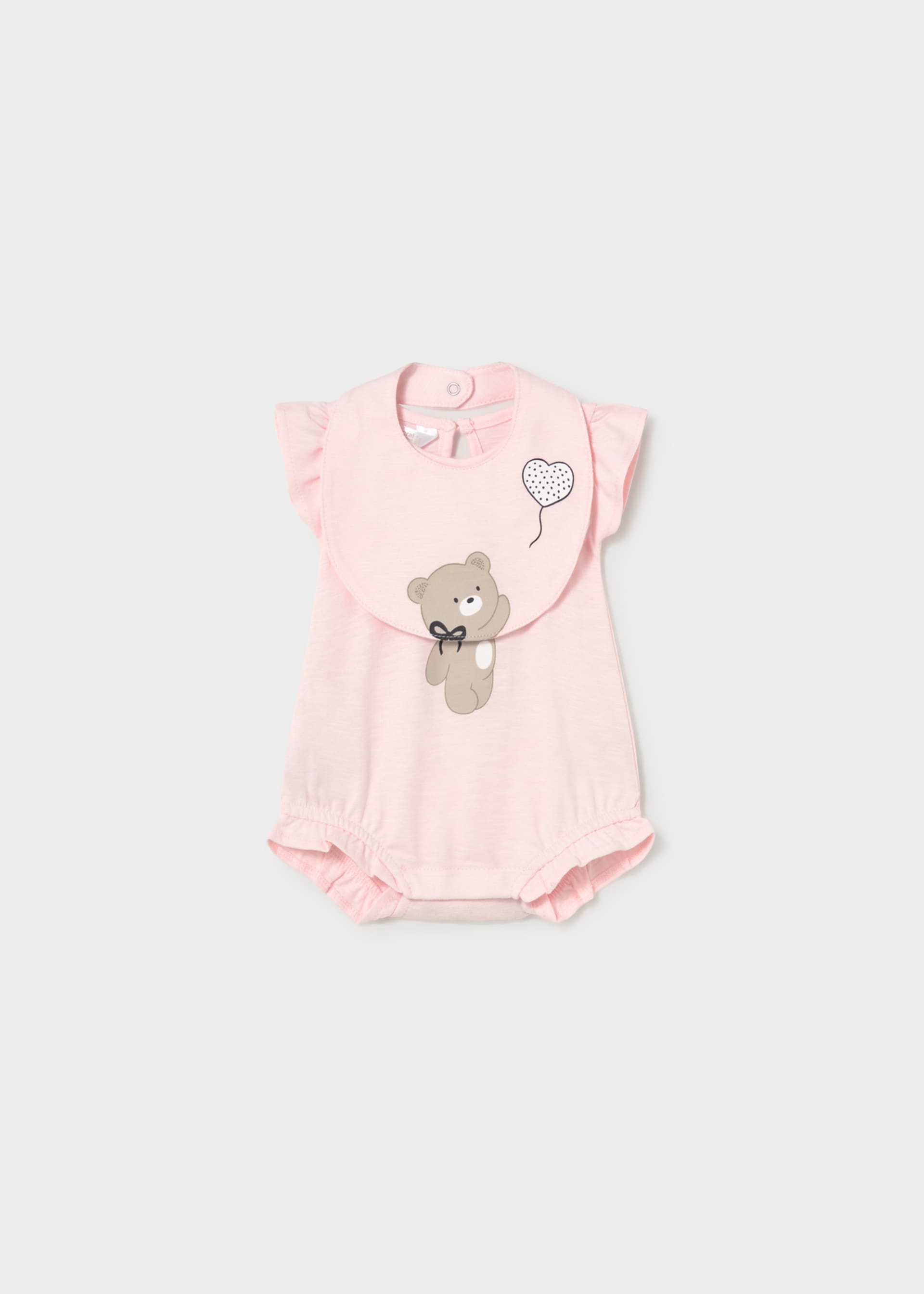 Pijama corta holán con babero recién nacida