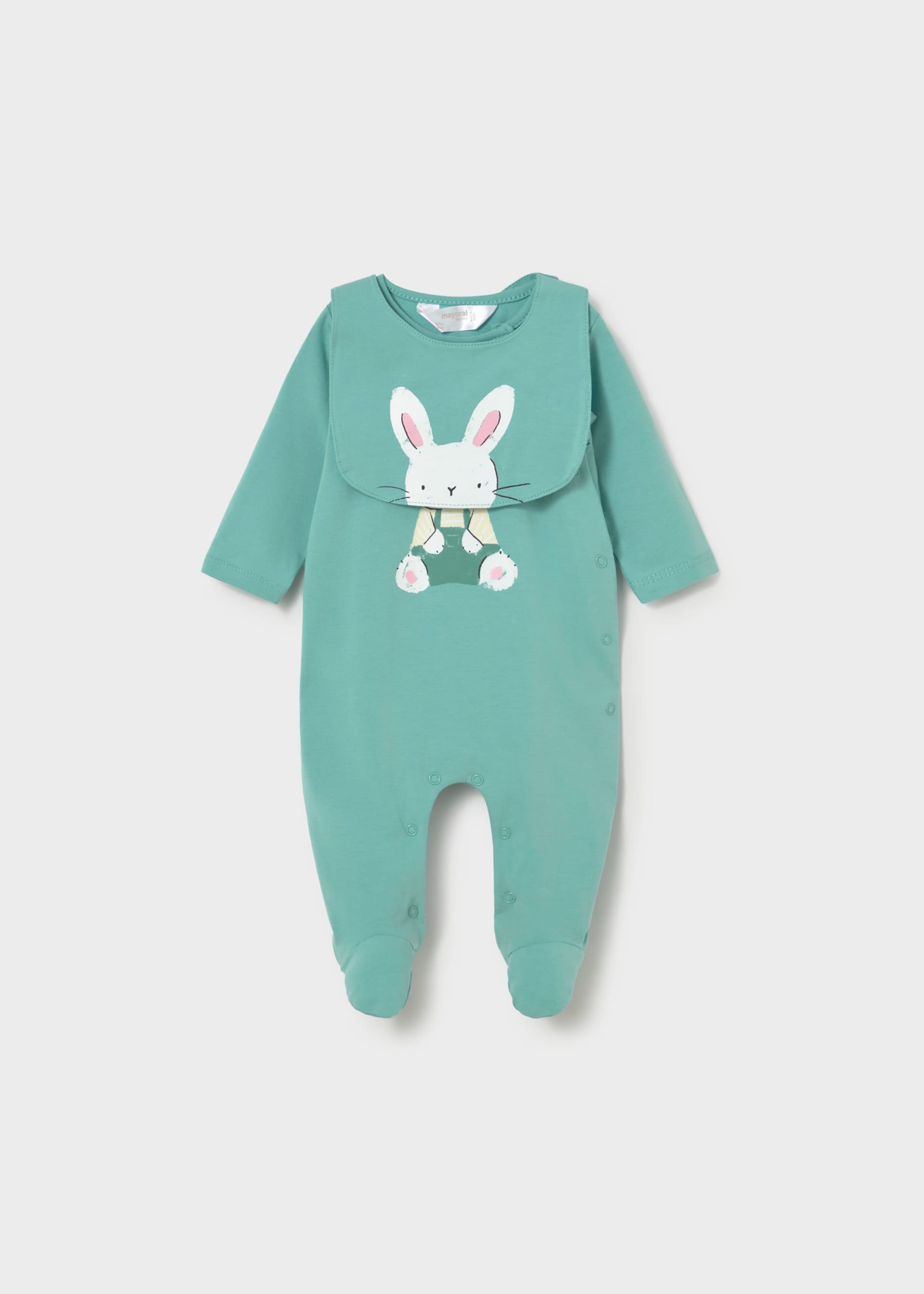 Newborn Boy Silkscreen Print One-Piece with Bib Set