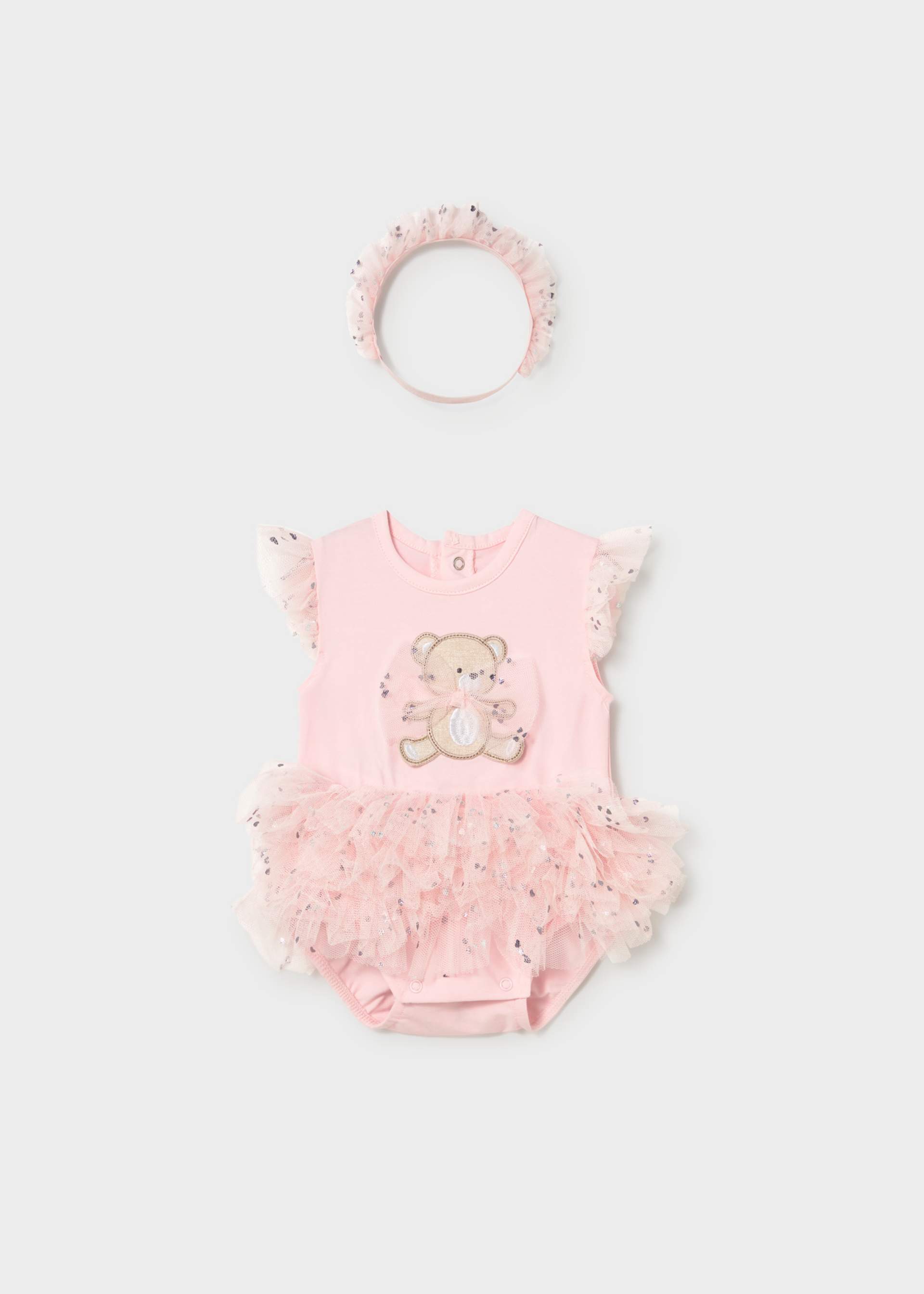 Body tutu ourson avec serre-tête nouveau-né