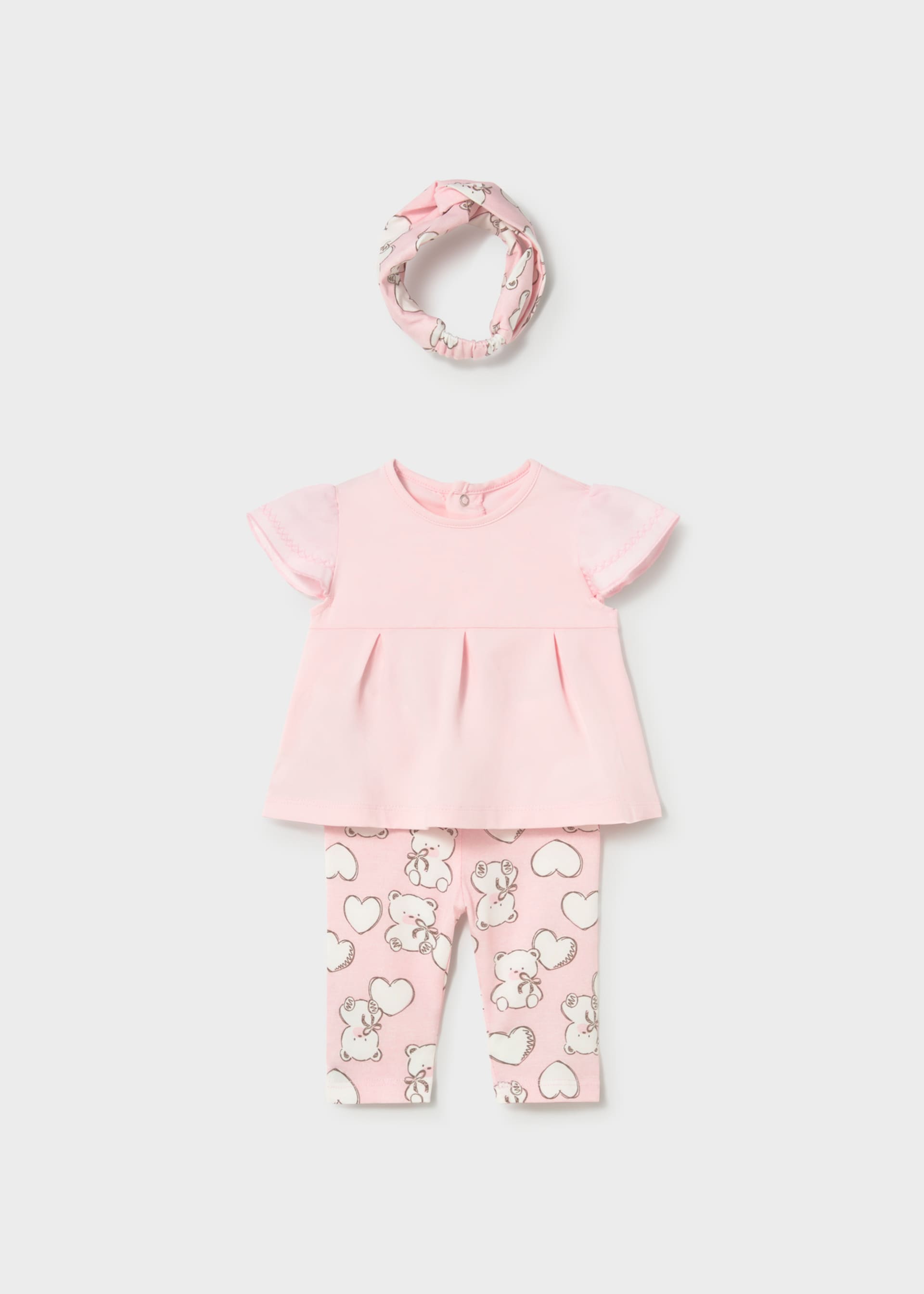 Completo leggings stampata con fascia neonata Completo leggings stampata con fascia neonata