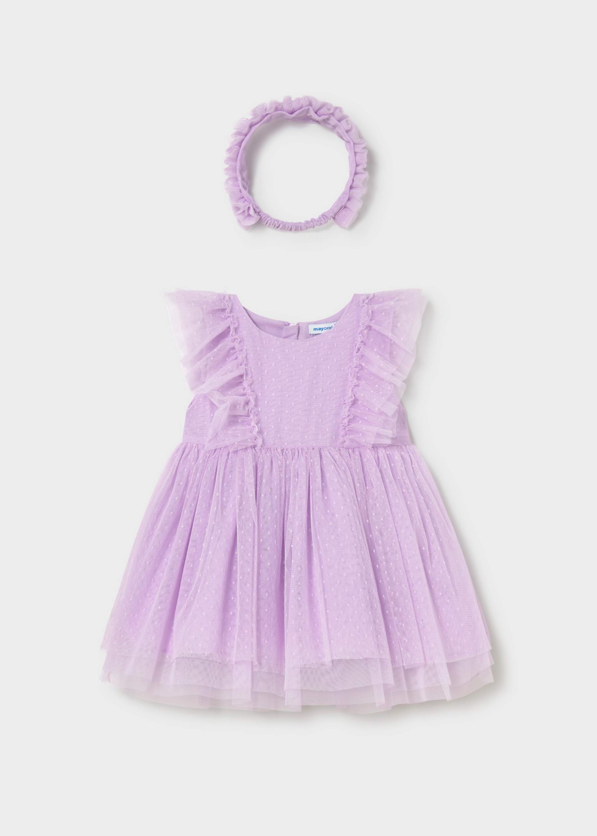 Vestito tulle con fascia neonata Vestito tulle con fascia neonata