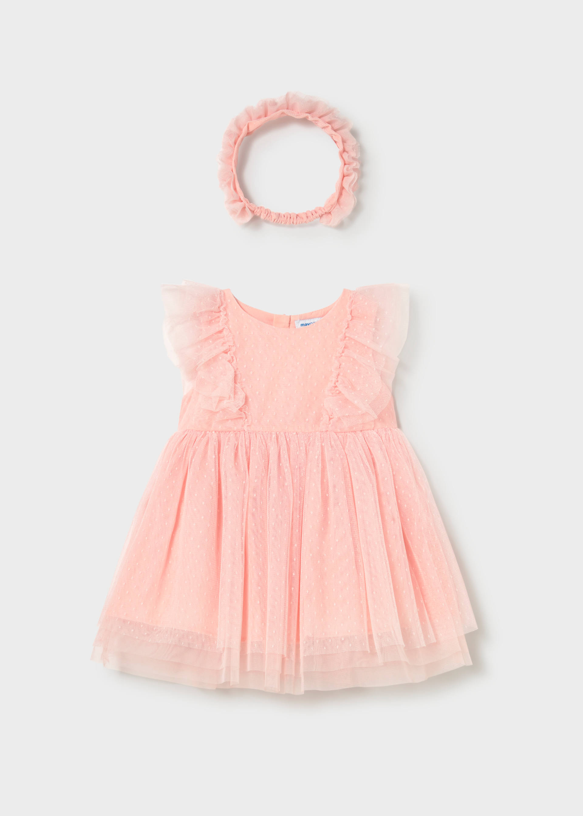 Vestito tulle con fascia neonata