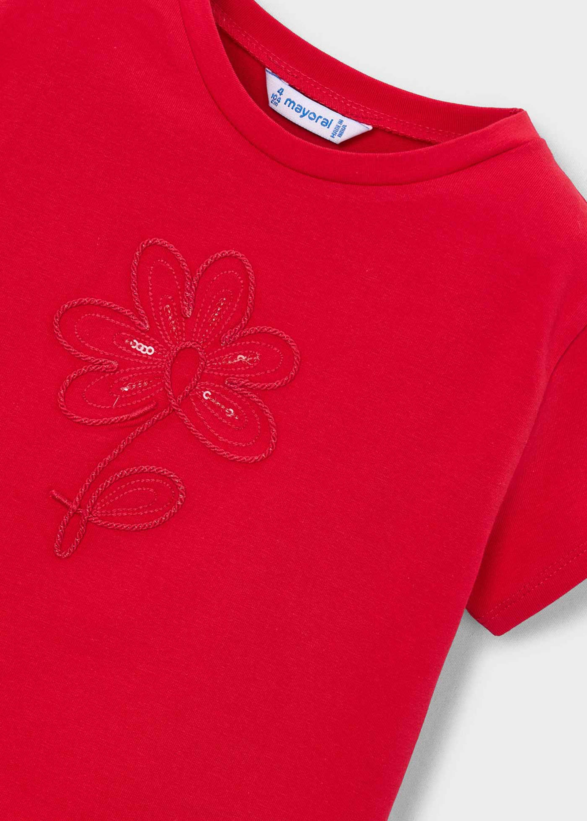 T-shirt básica flor menina