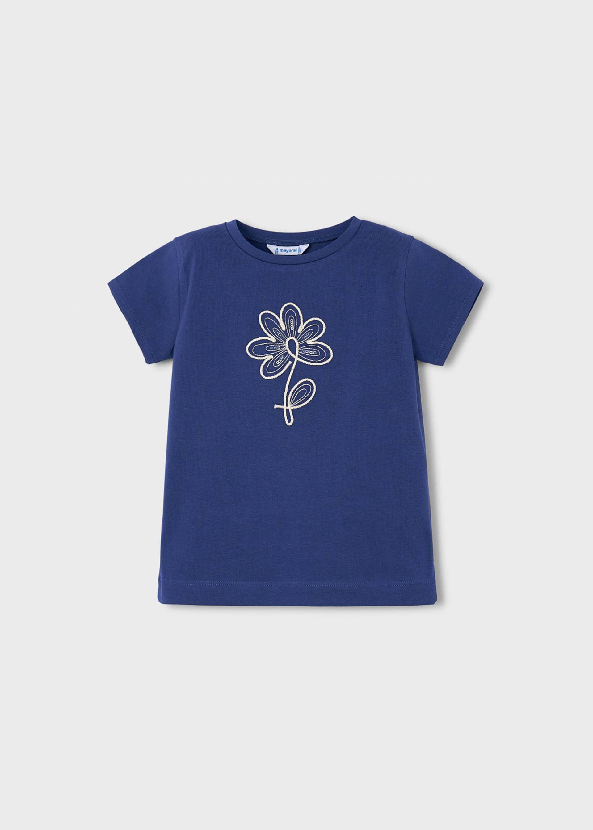 Maglietta basic fiore bambina