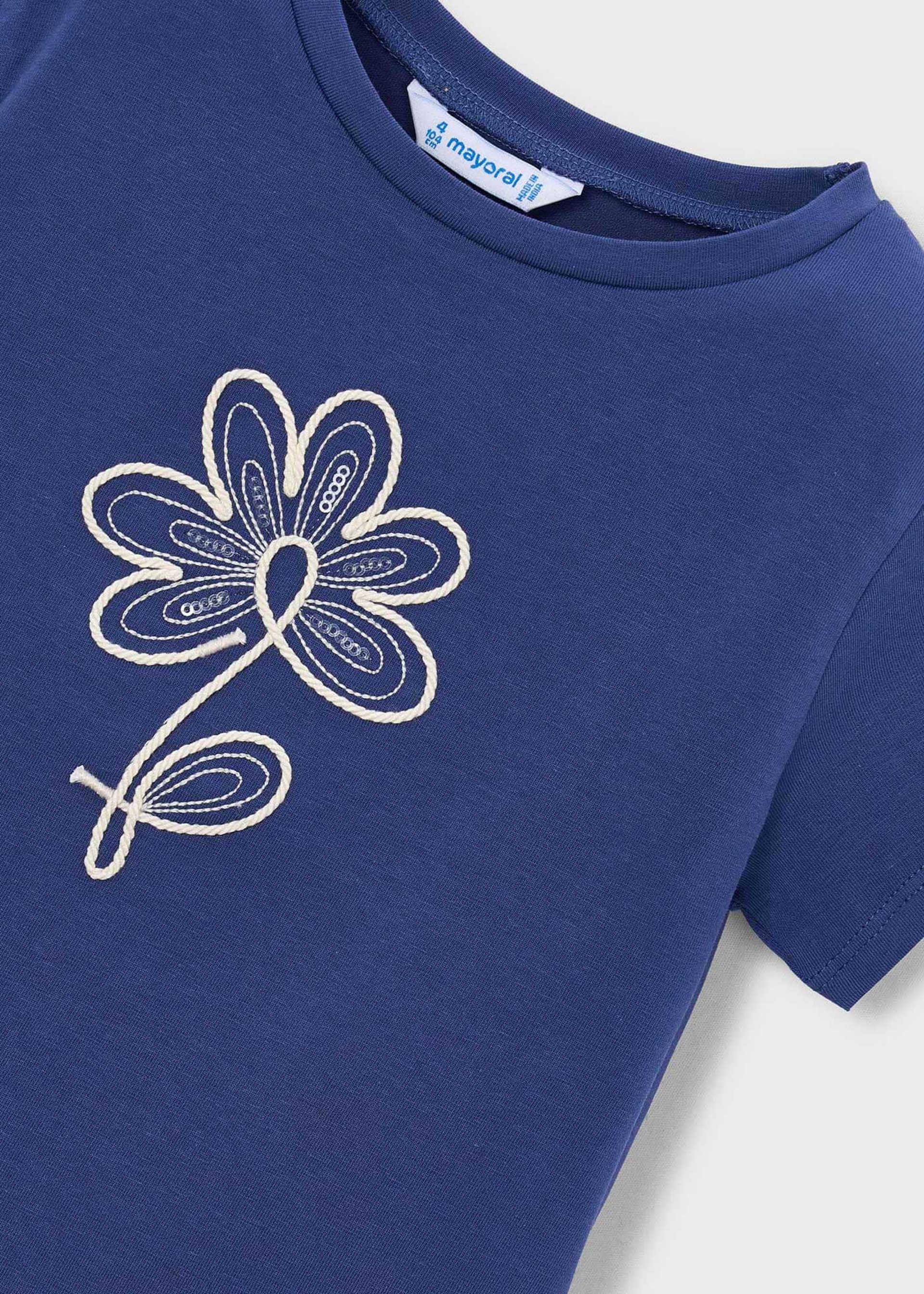 Camiseta básica flor niña