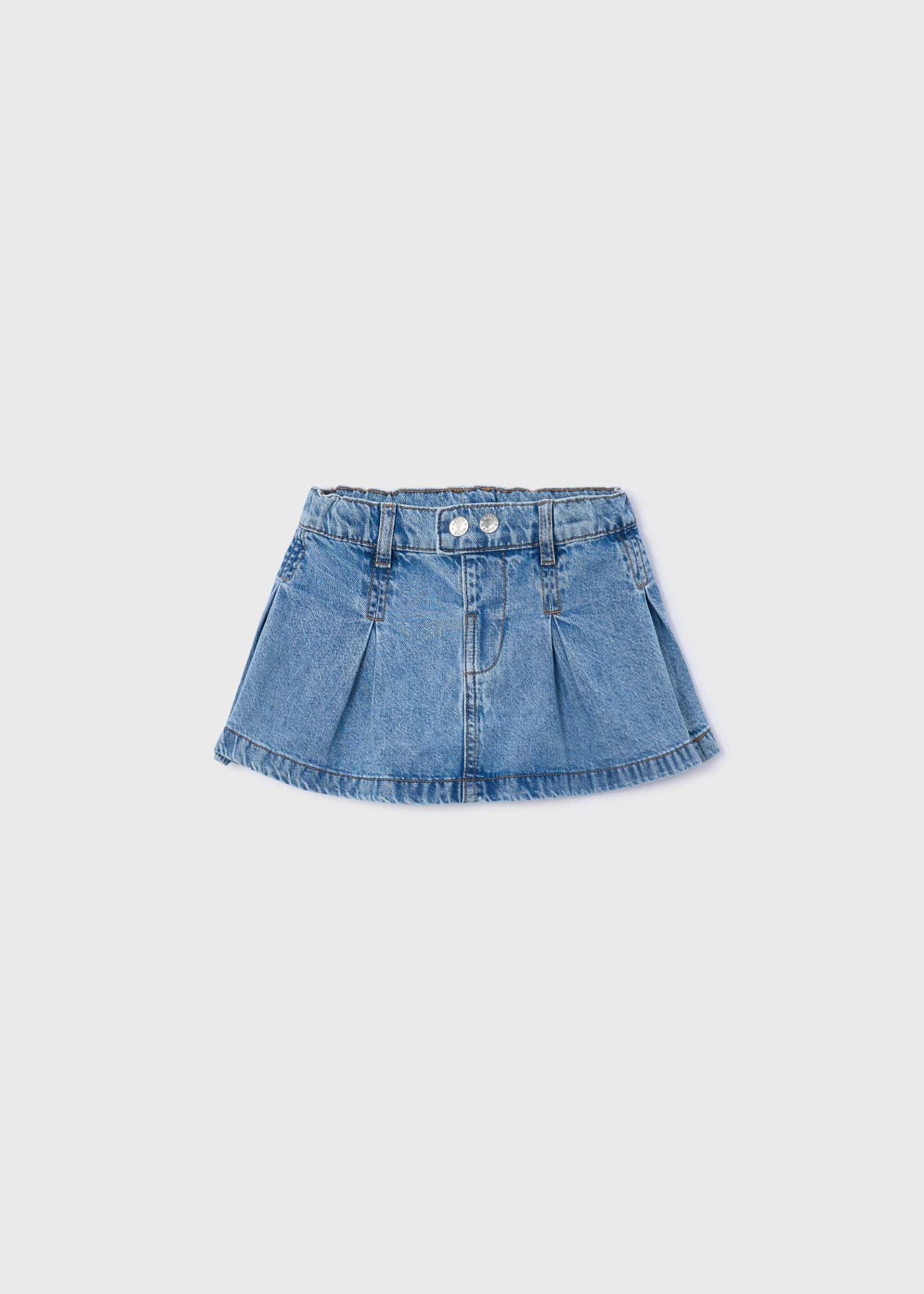 Gonna jeans con pieghe bambina