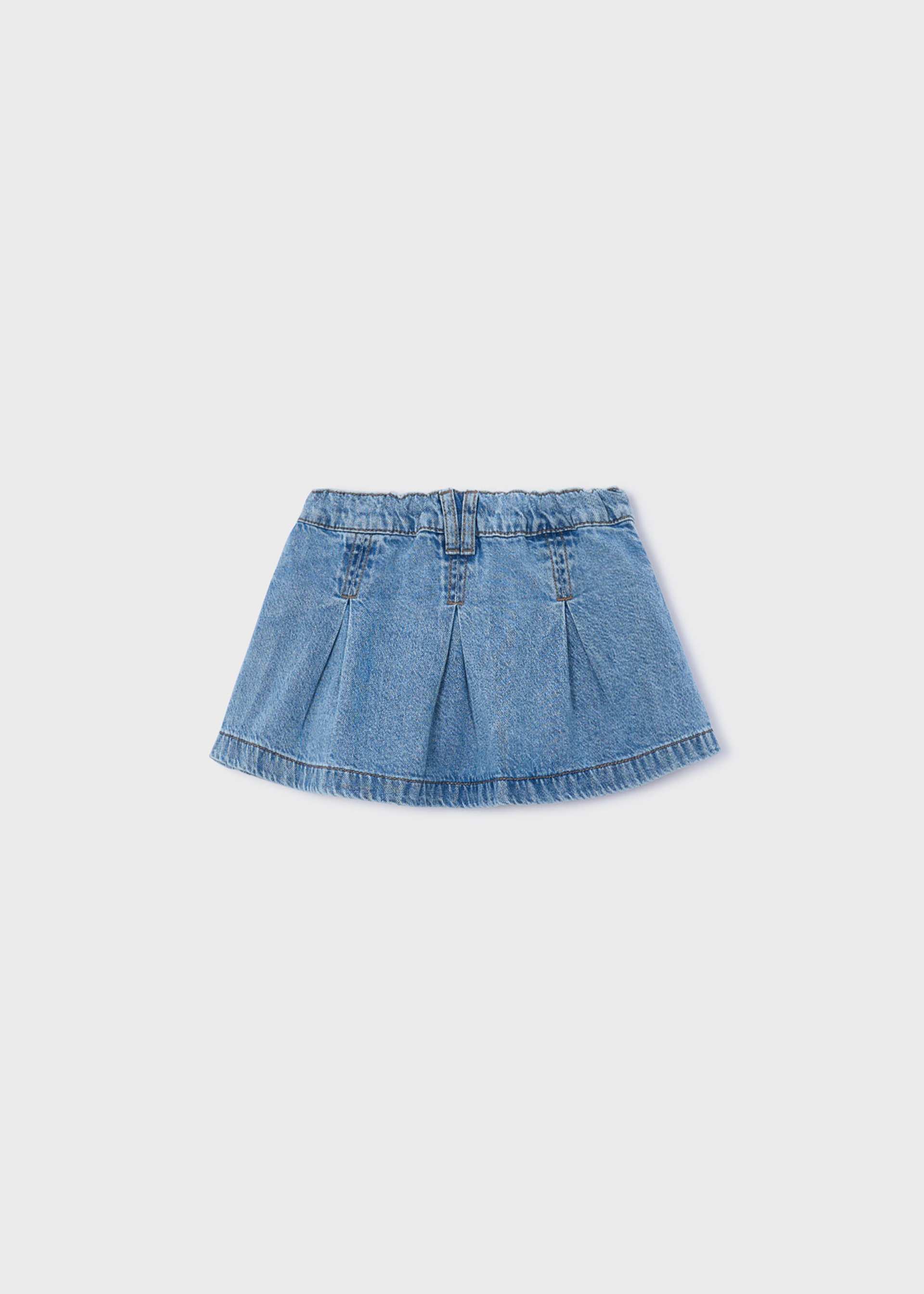 Gonna jeans con pieghe bambina