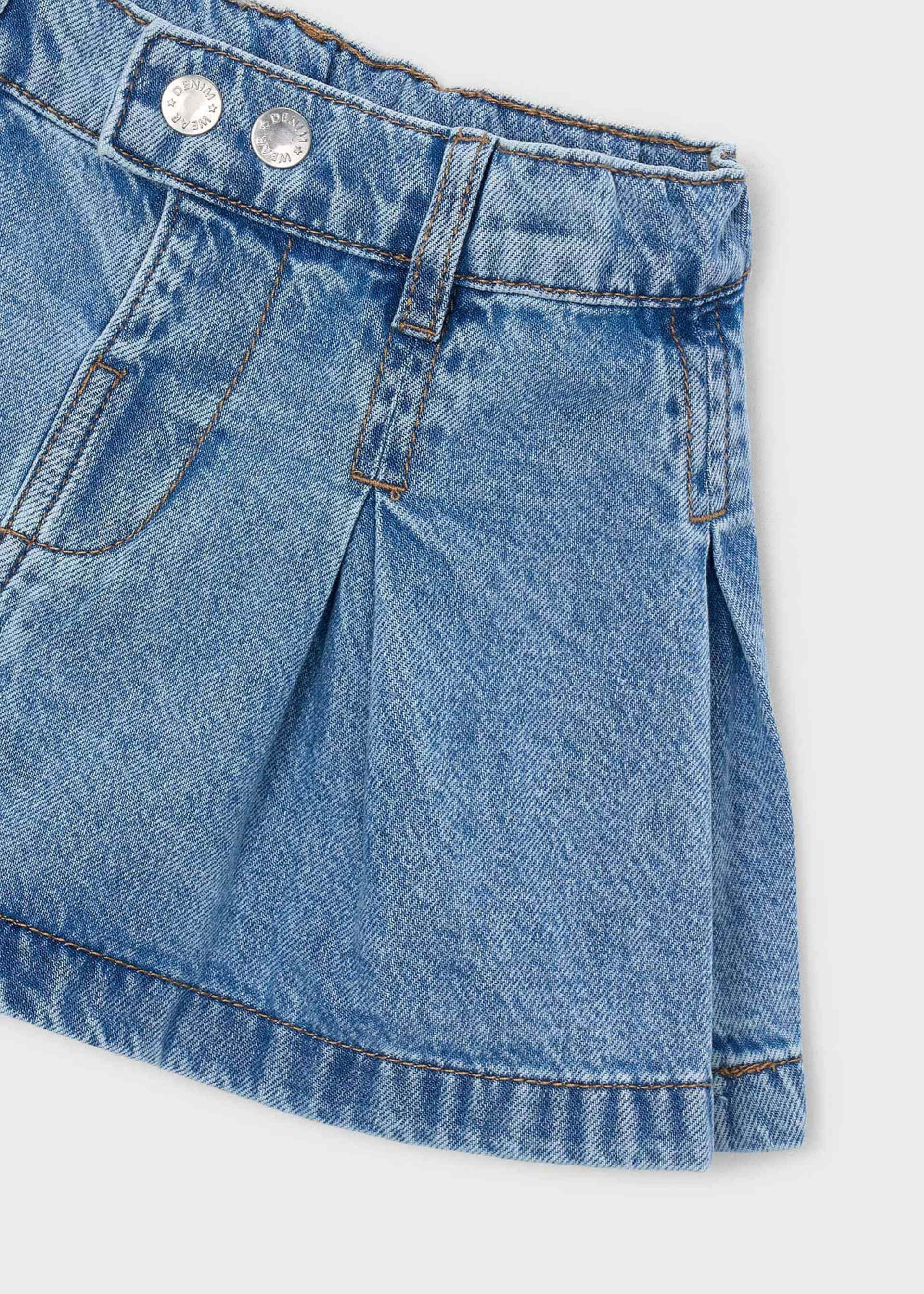 Gonna jeans con pieghe bambina
