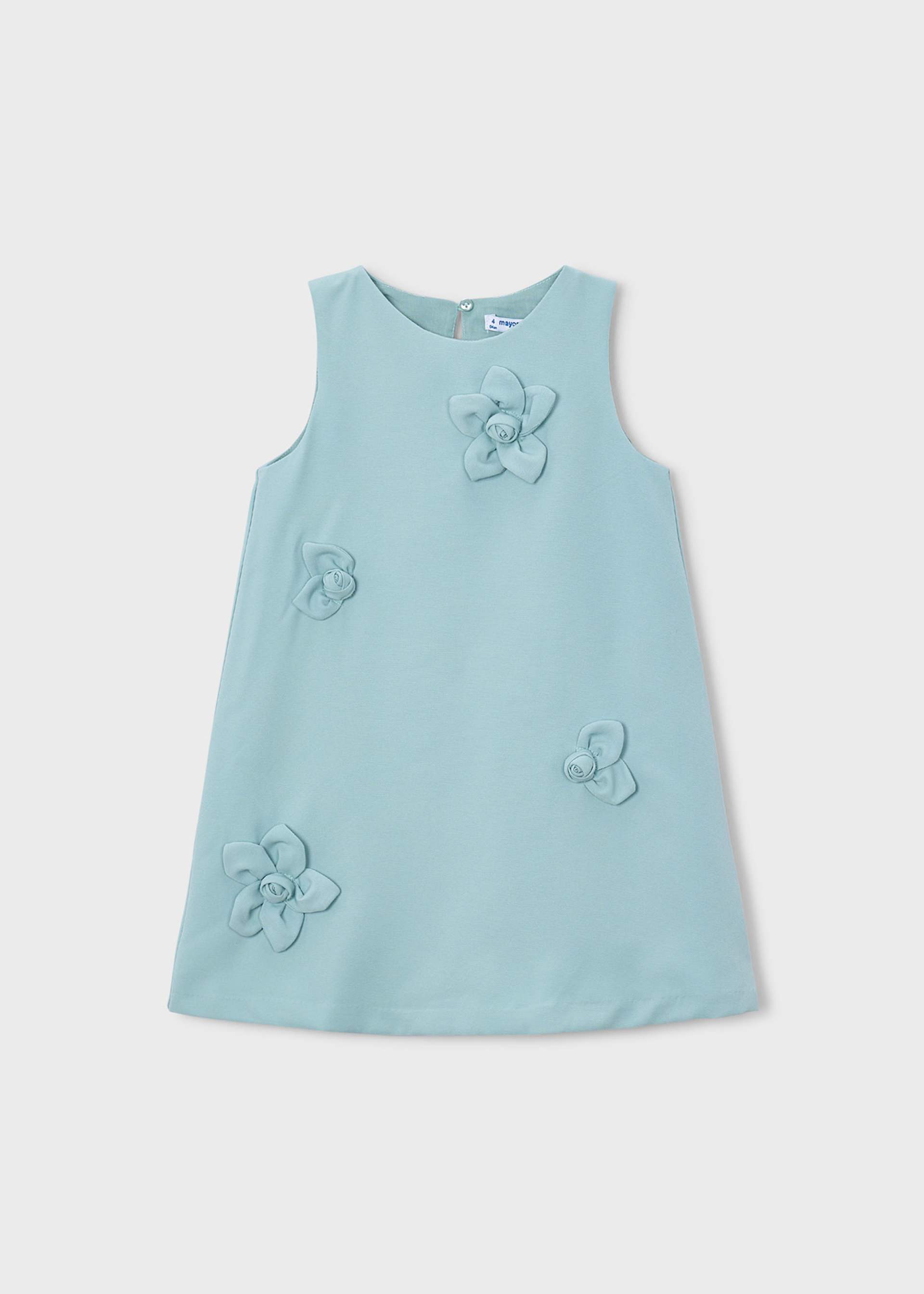 Vestido aplique floral menina