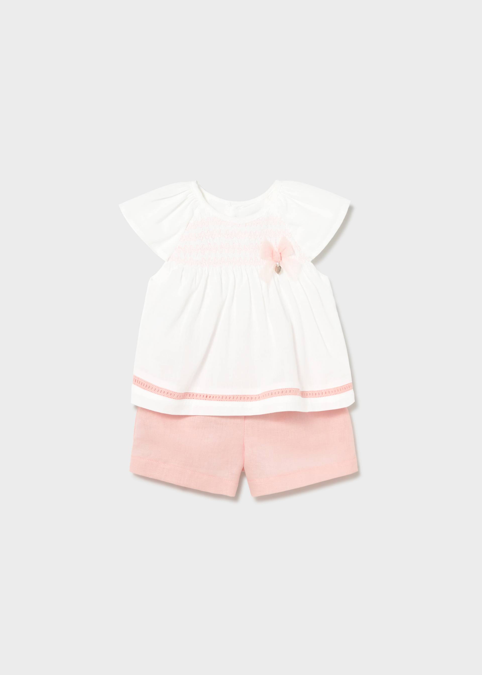 Completo bermuda e blusa neonata