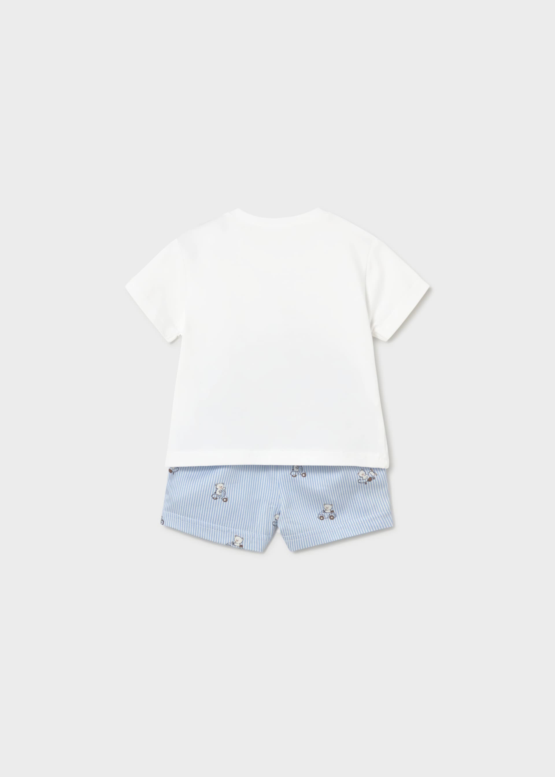 Completo pantaloncino e maglietta orsetto neonato