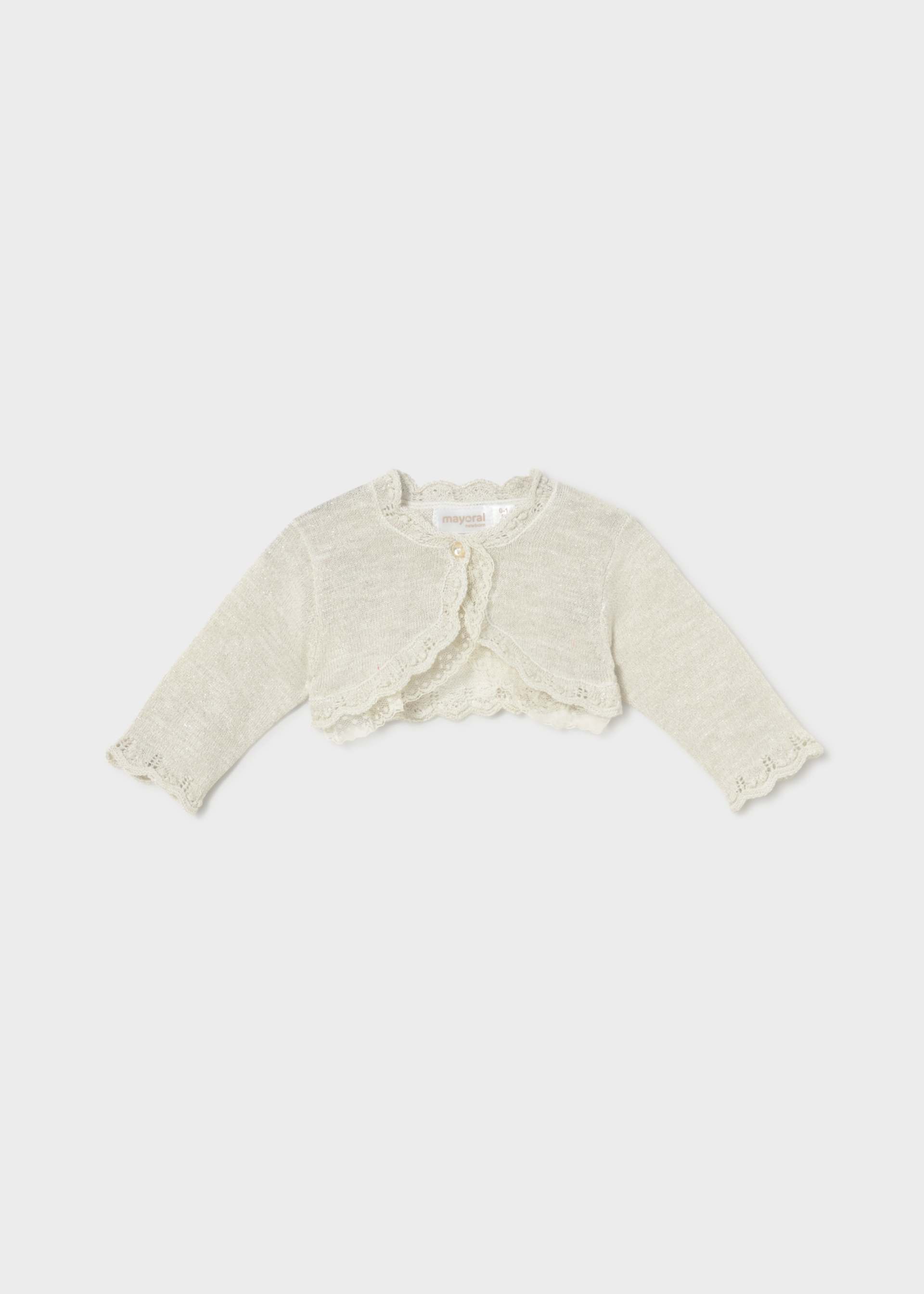 Newborn Girl Crop Knit Cardigan