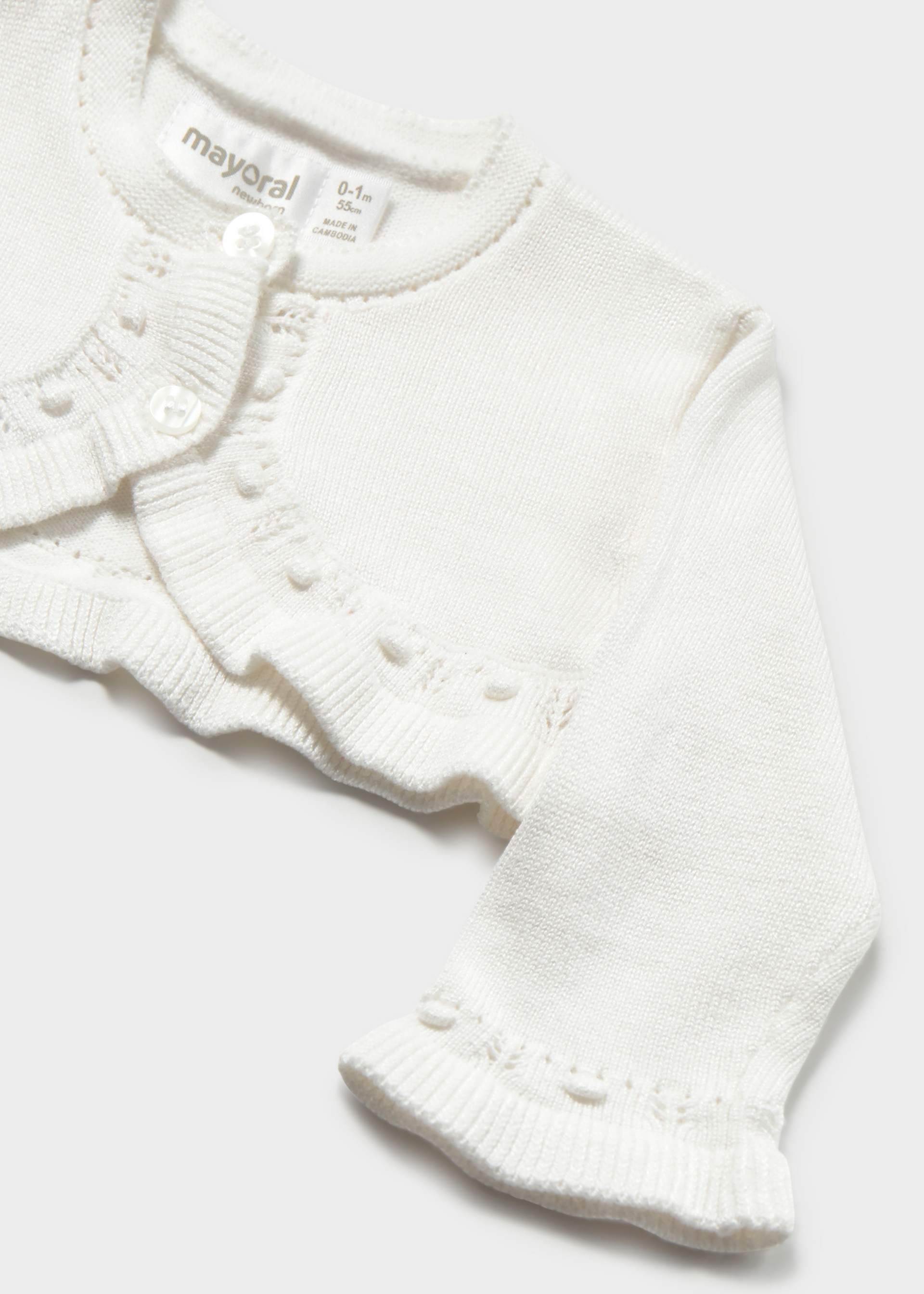 Newborn Girl Knit Crop Cardigan