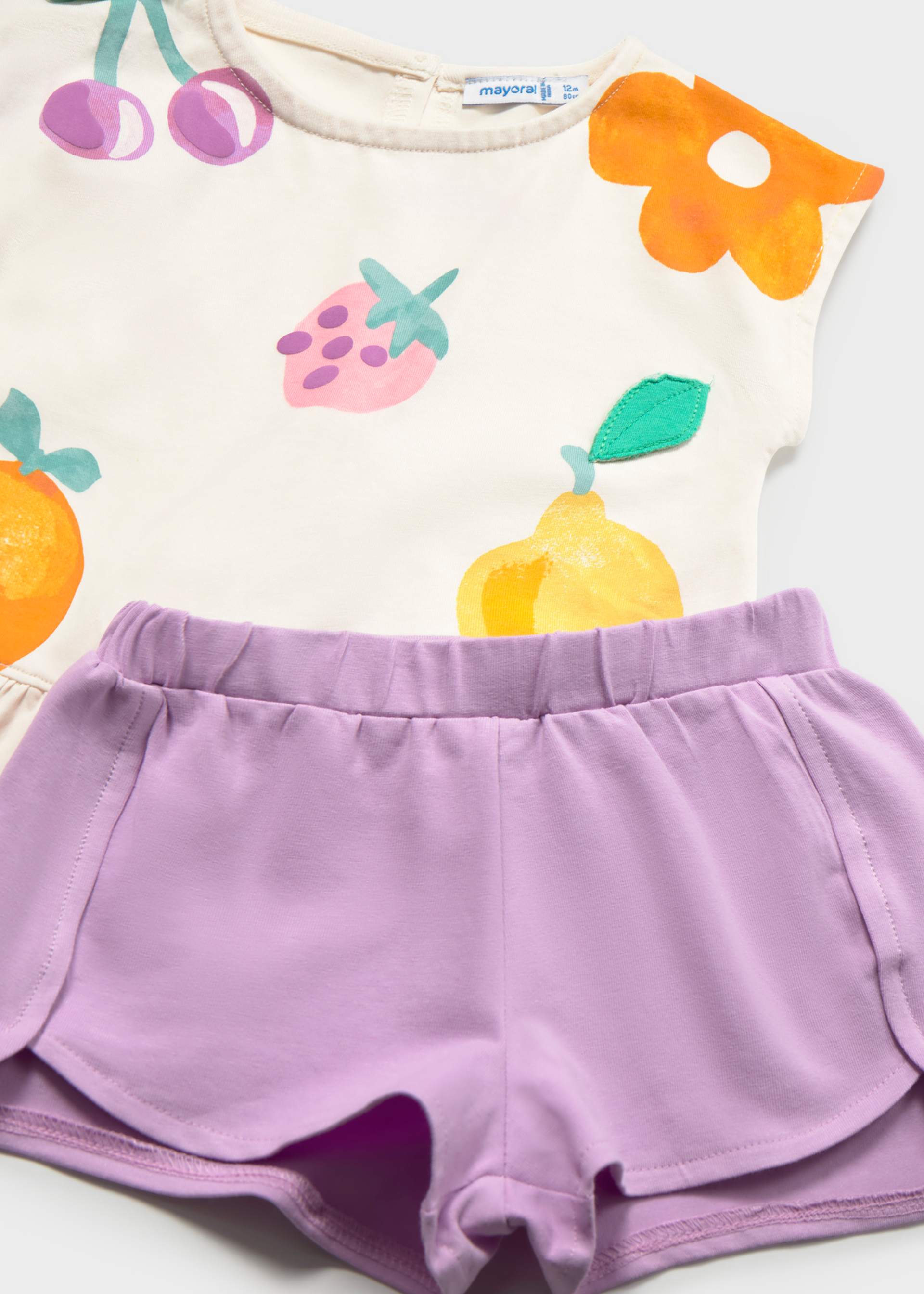 Ensemble short et t-shirt fruits bébé