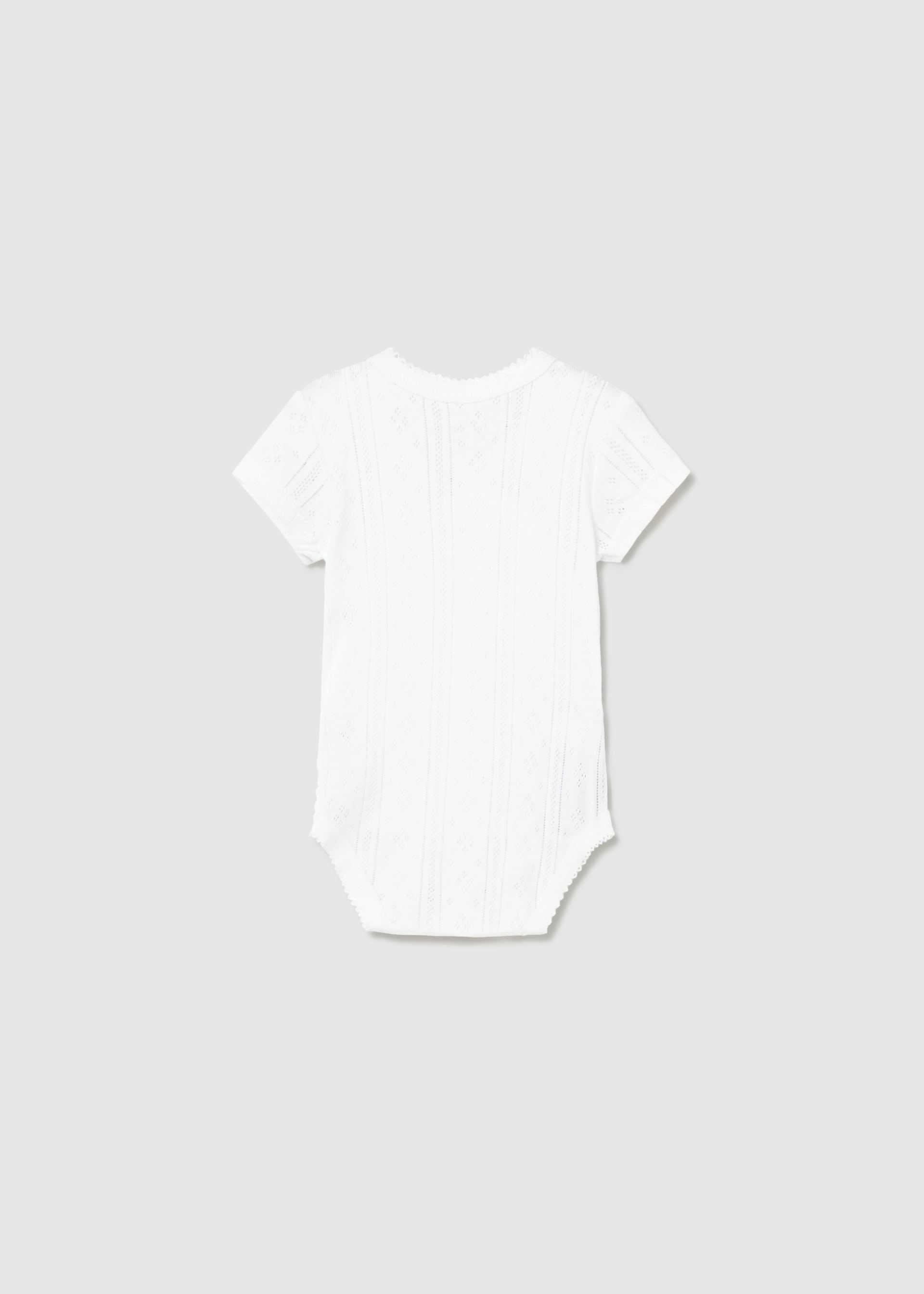 Short-sleeved openwork bodysuit for newborns