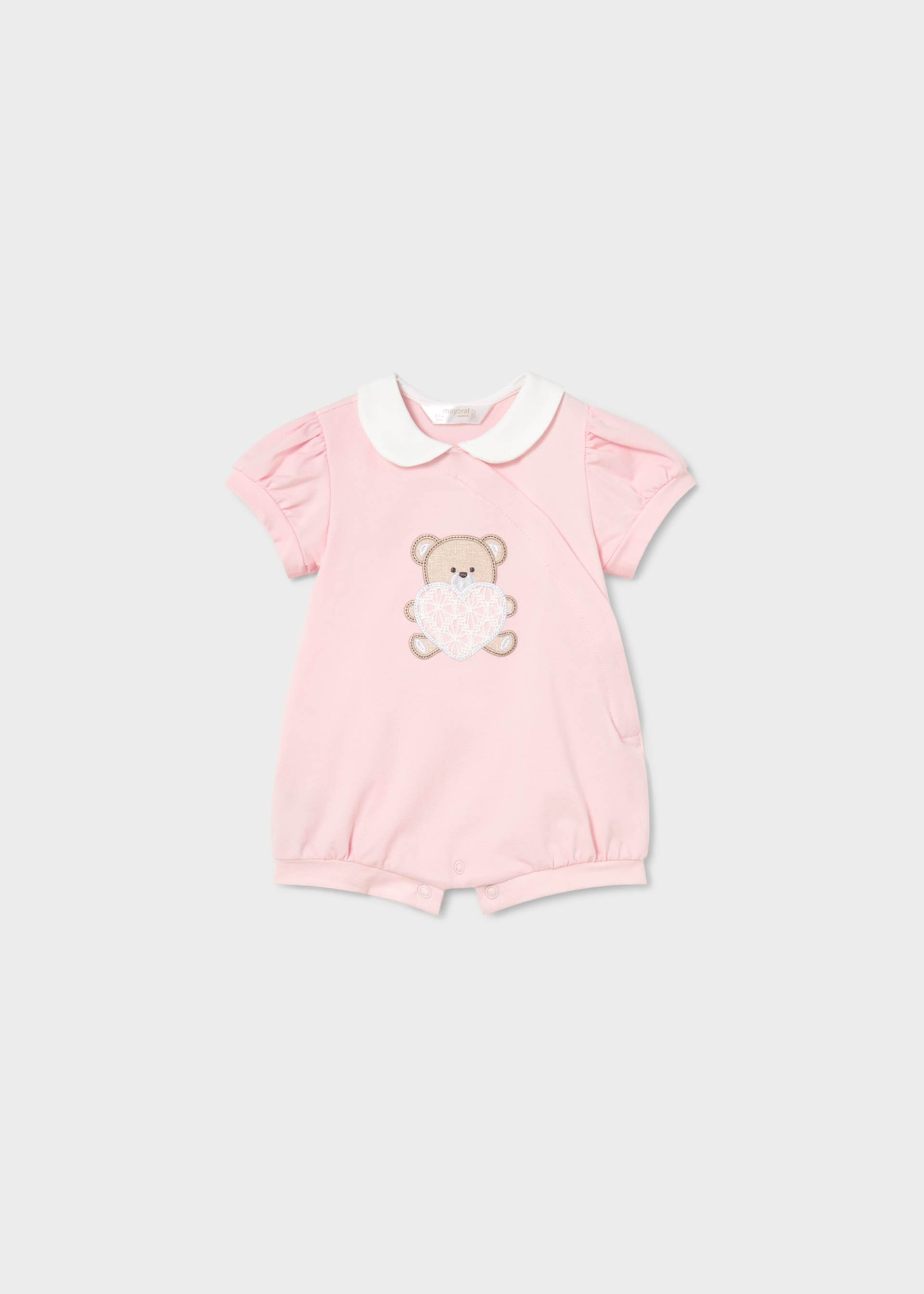 Set 2 pigiami corti ricamati neonata